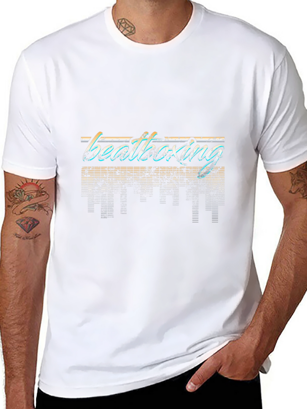 Retro Beatboxing Graphic Tee - Black Casual T-Shirt