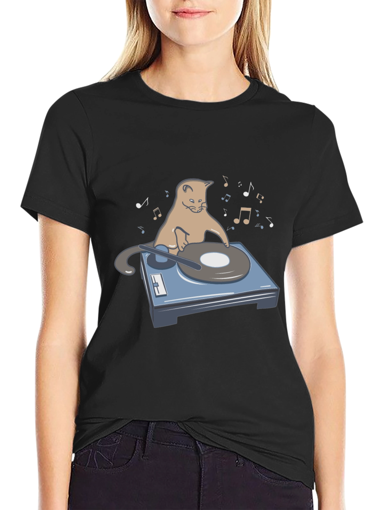 DJ Cat Graphic T-Shirt - Music Lover Tee