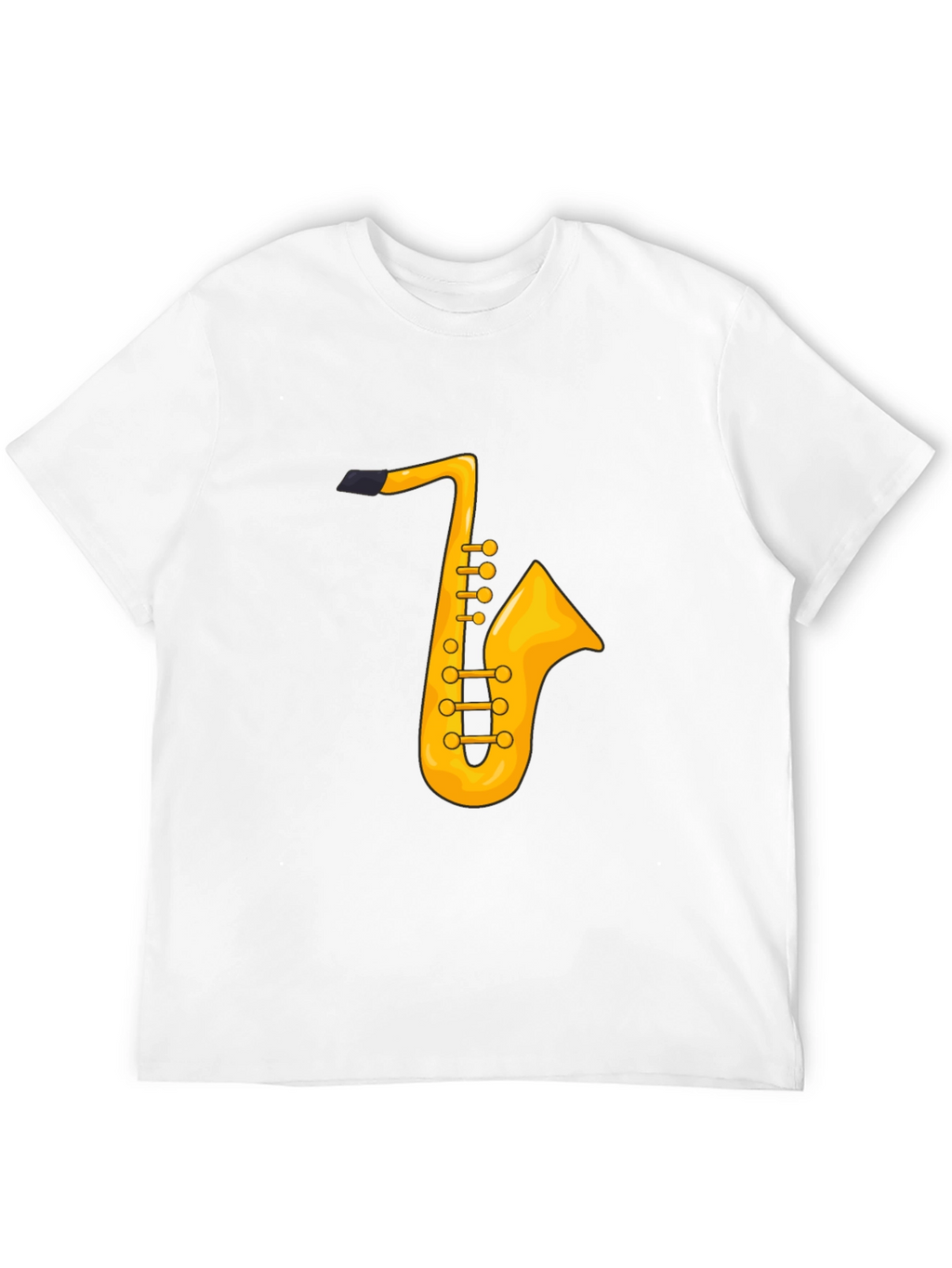 Saxophone Graphic Tee - Black Cotton T-Shirt