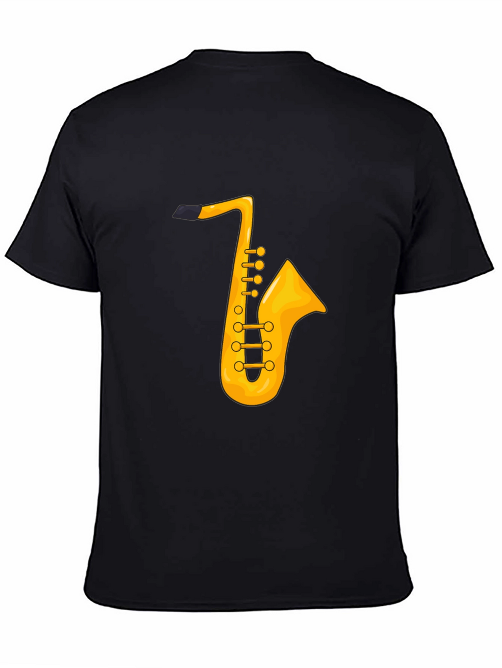 Saxophone Graphic Tee - Black Cotton T-Shirt