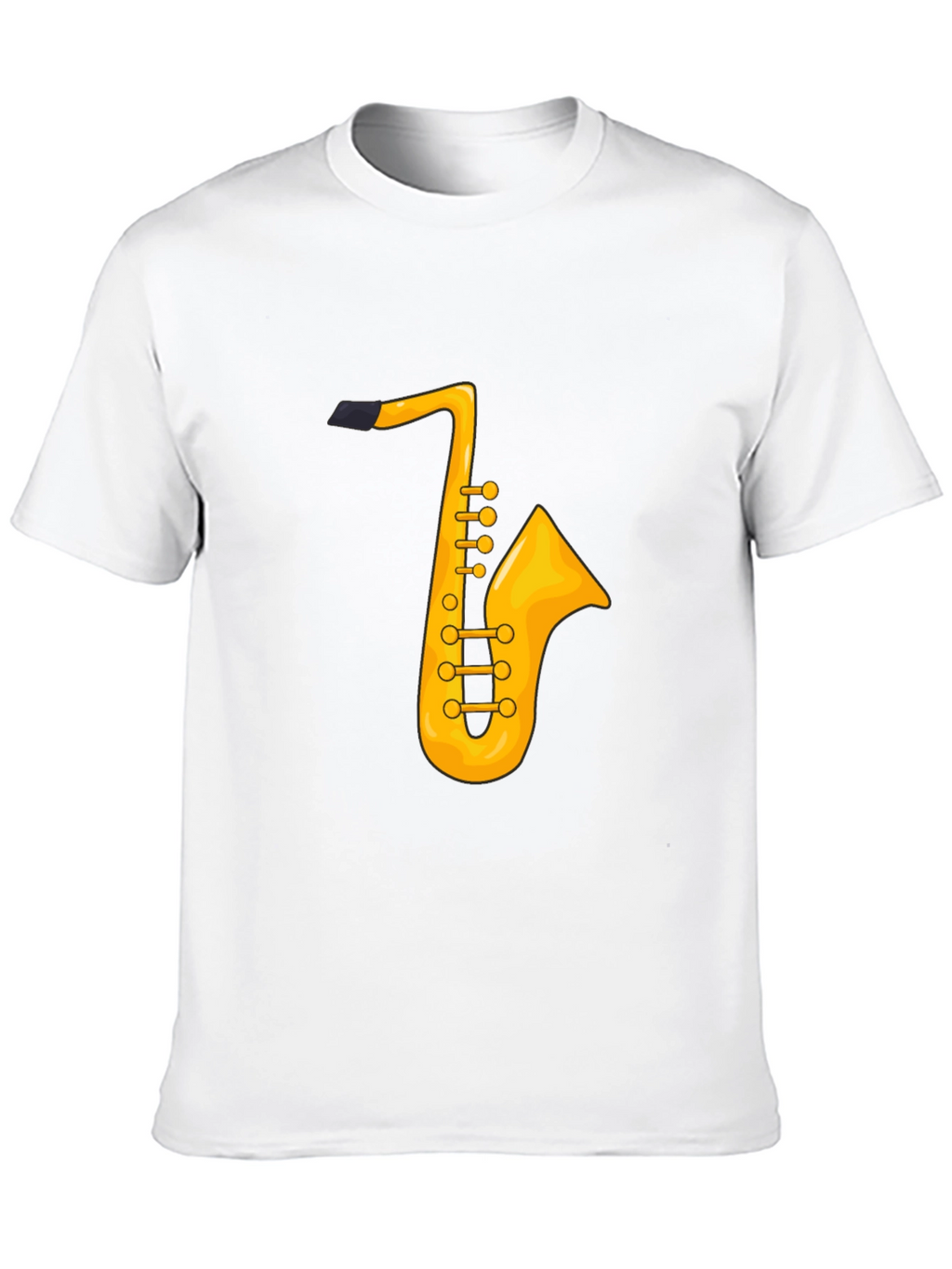 Saxophone Graphic Tee - Black Cotton T-Shirt