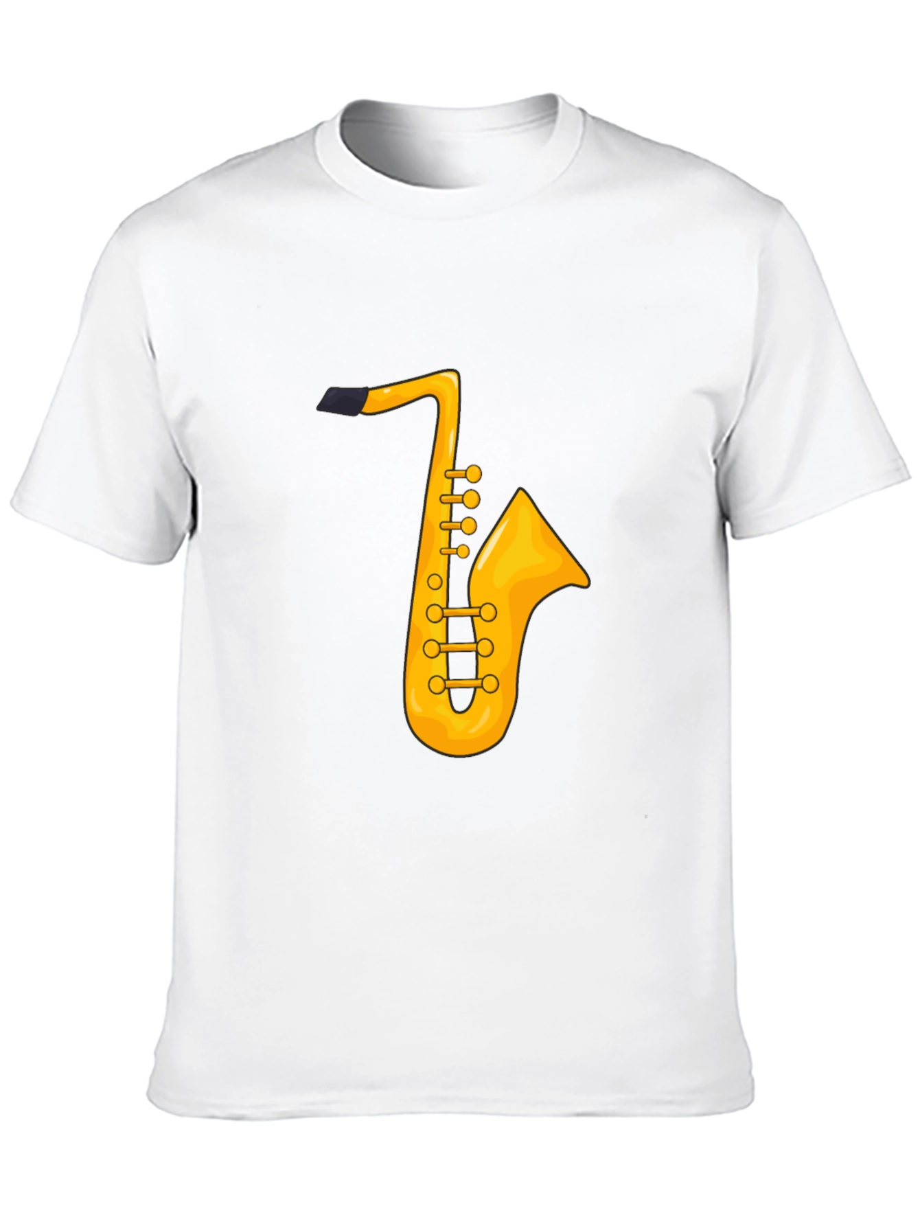 Saxophone Graphic Tee - Black Cotton T-Shirt