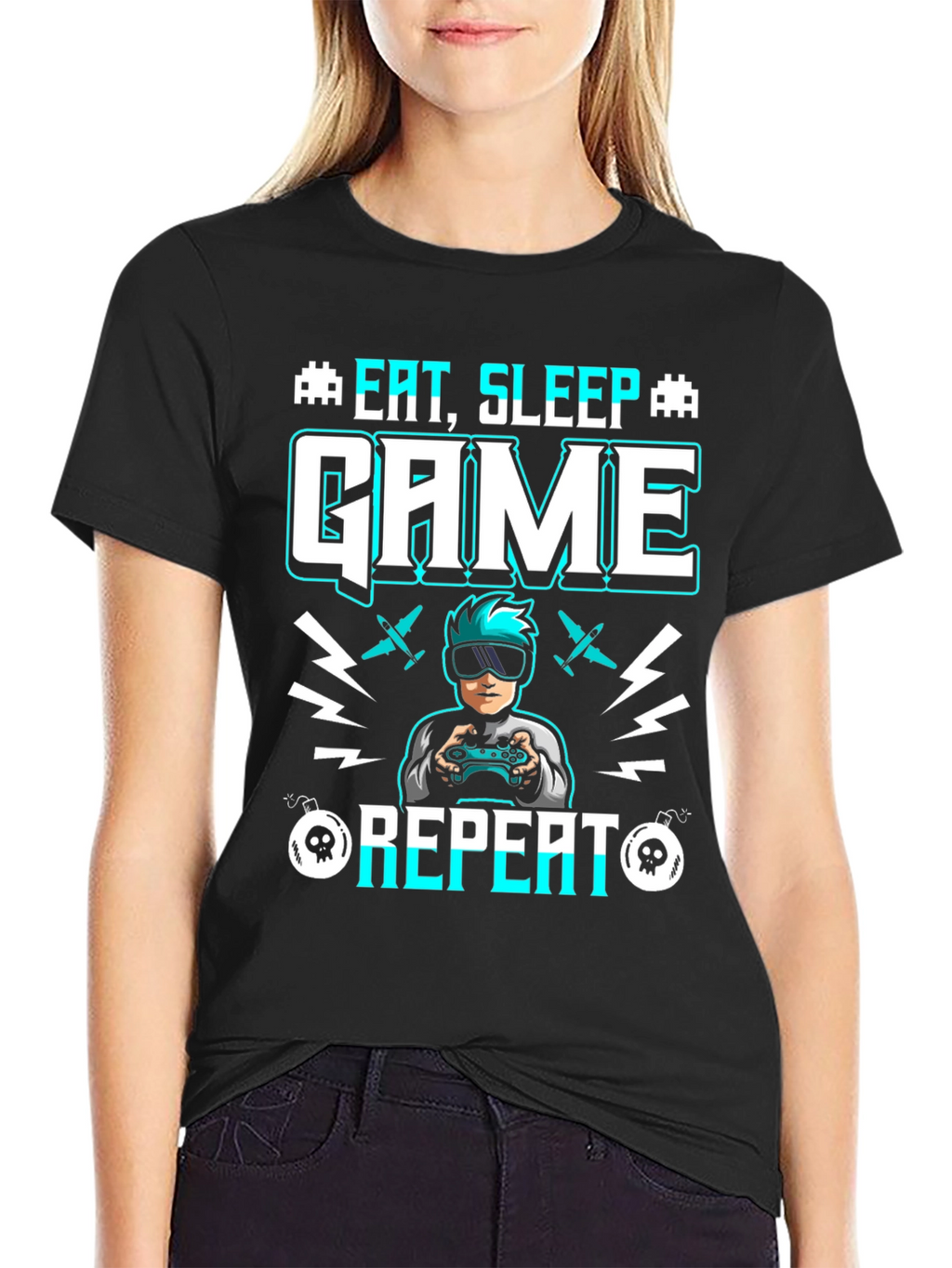 Eat Sleep Game Repeat Graphic Tee