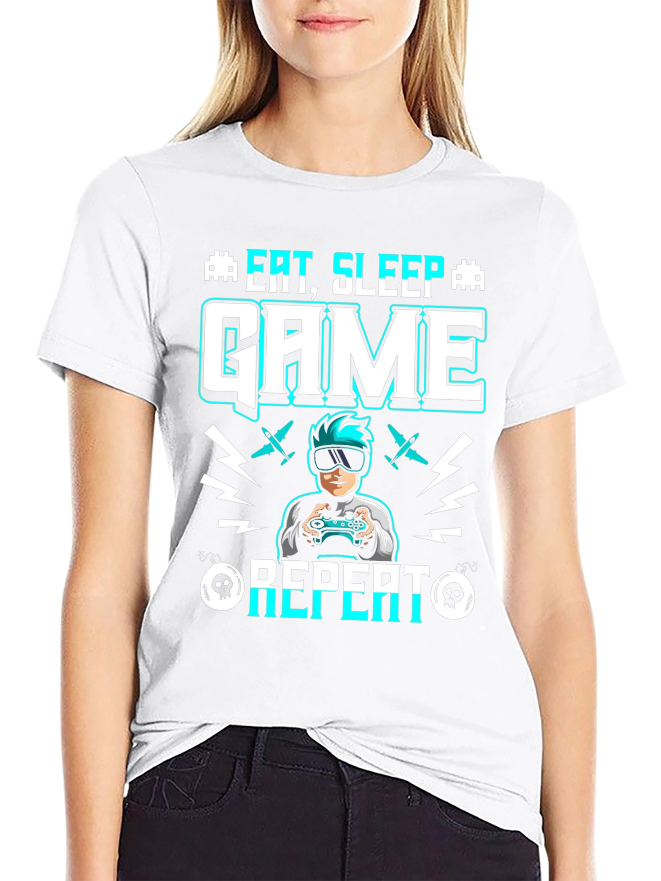Eat Sleep Game Repeat Graphic Tee