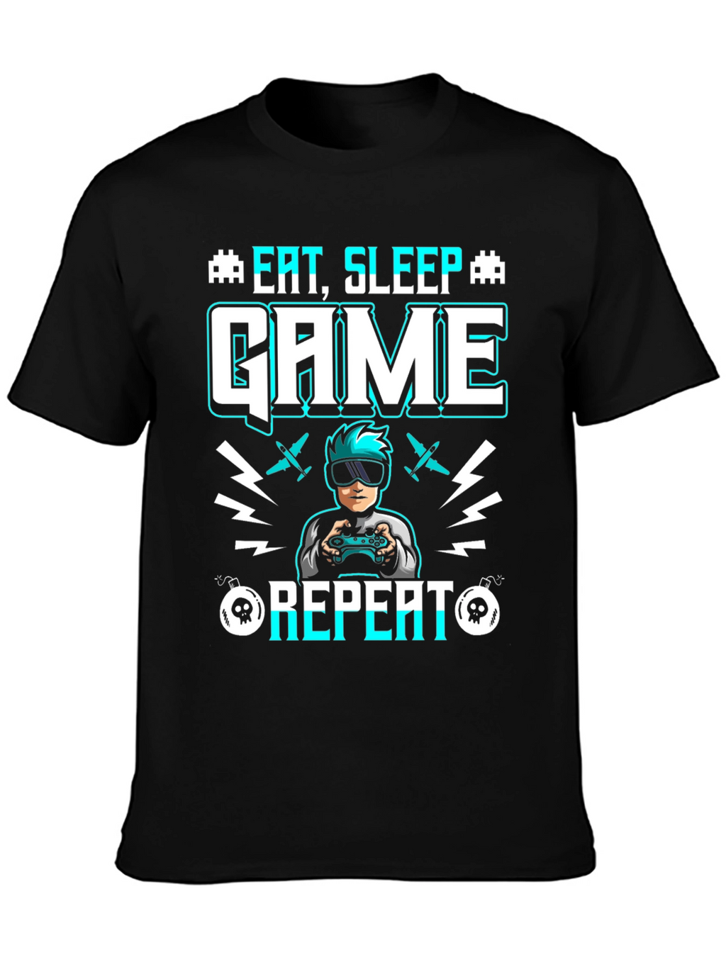 Eat Sleep Game Repeat Graphic Tee