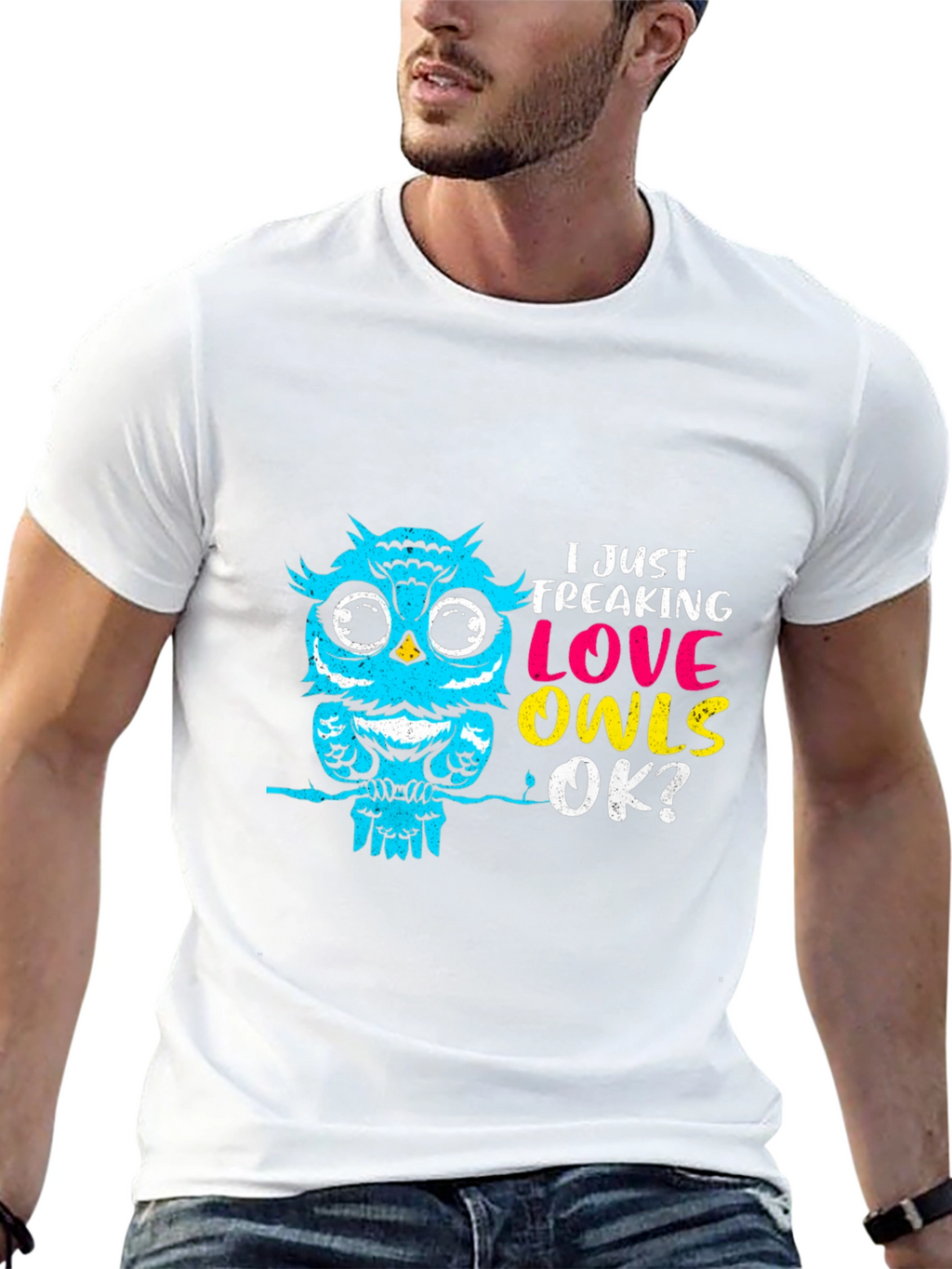 I Just Freaking Love Owls Black T-Shirt