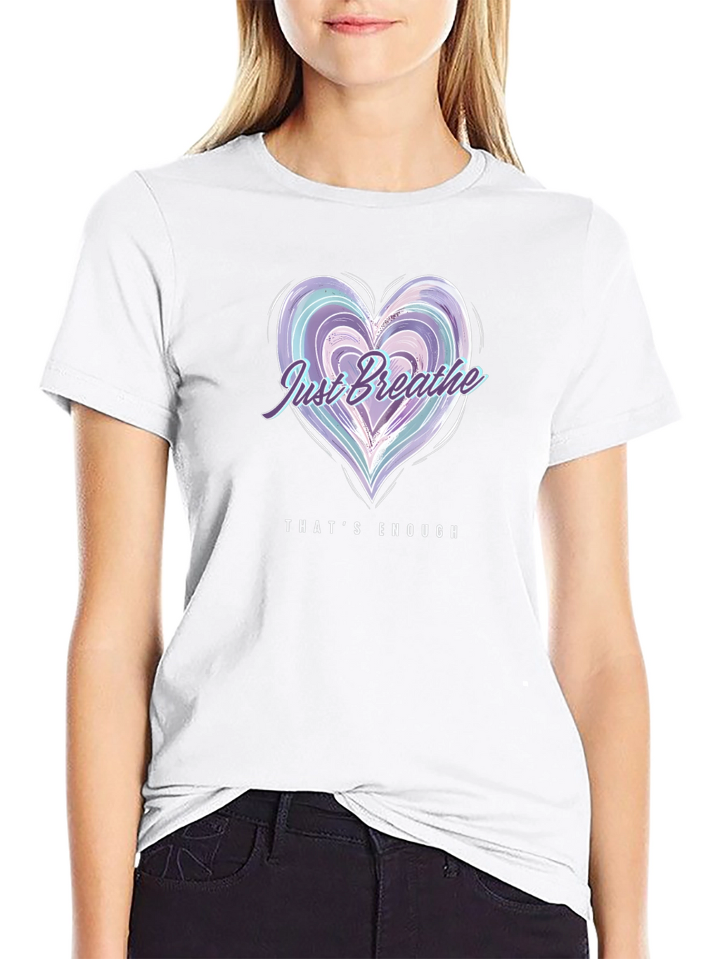 Just Breathe Heart Graphic Tee