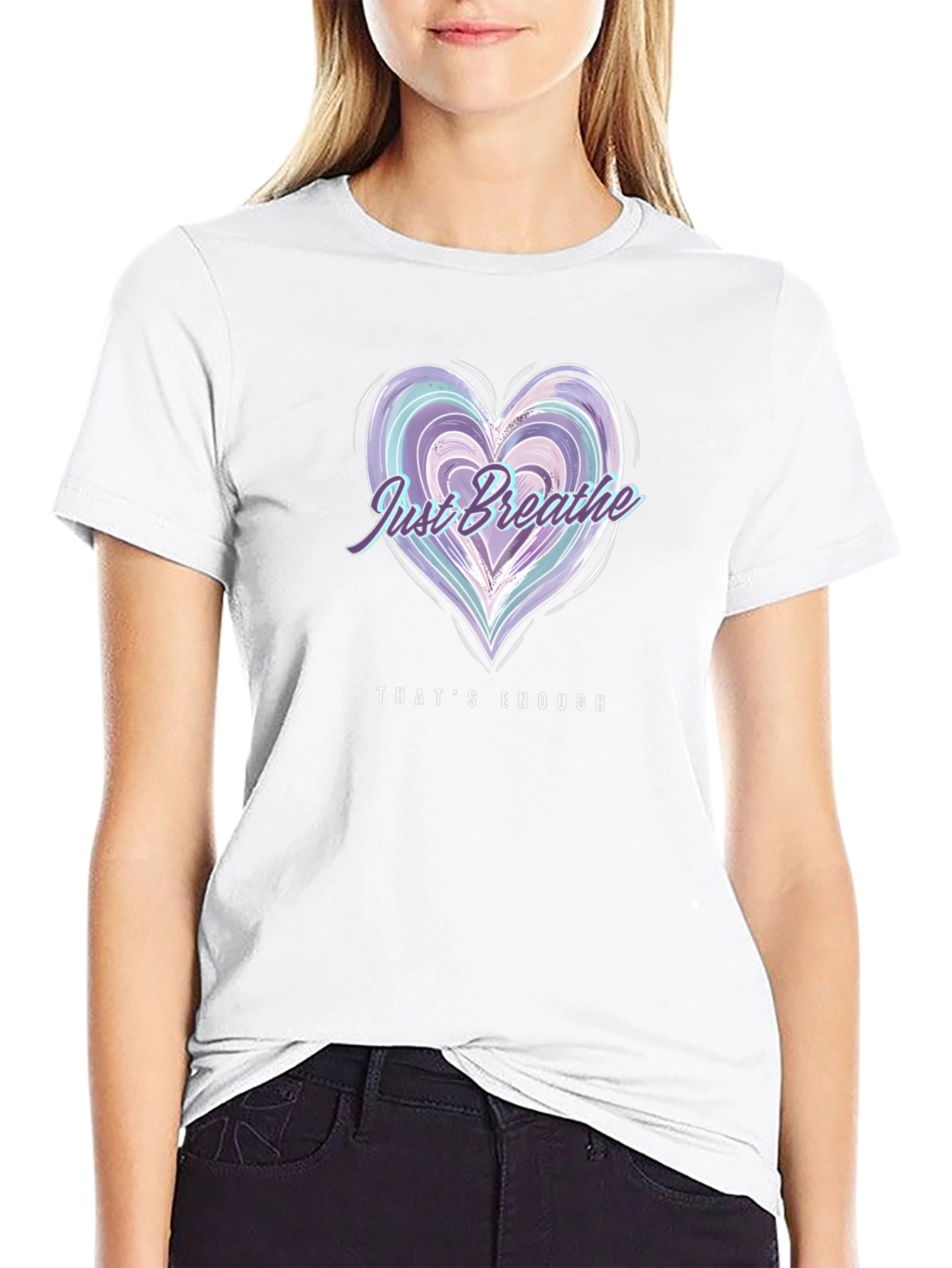 Just Breathe Heart Graphic Tee