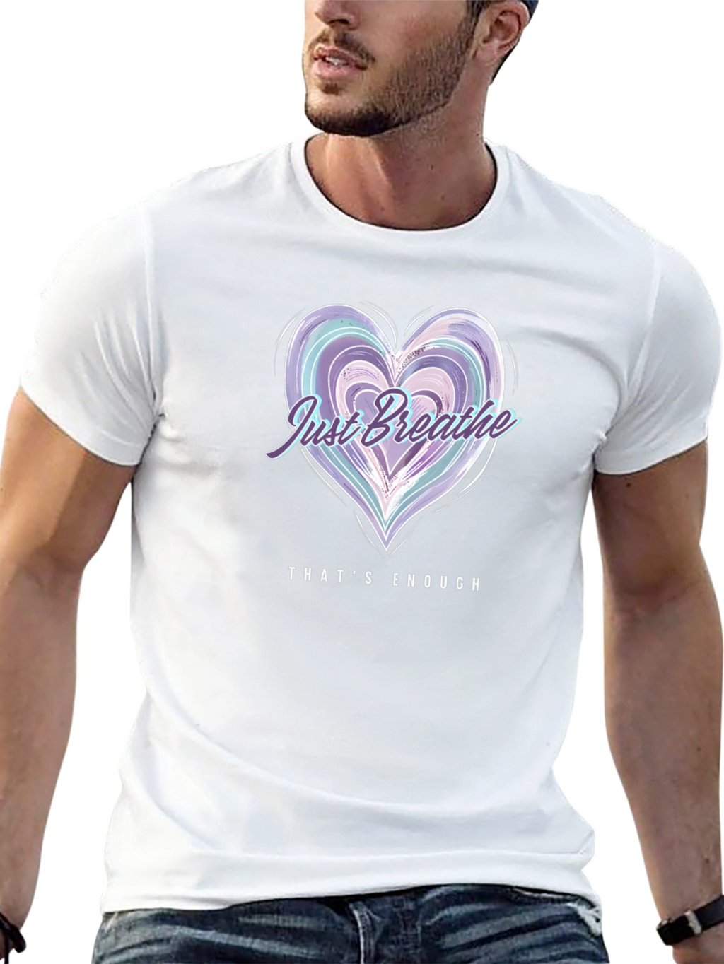 Just Breathe Heart Graphic Tee