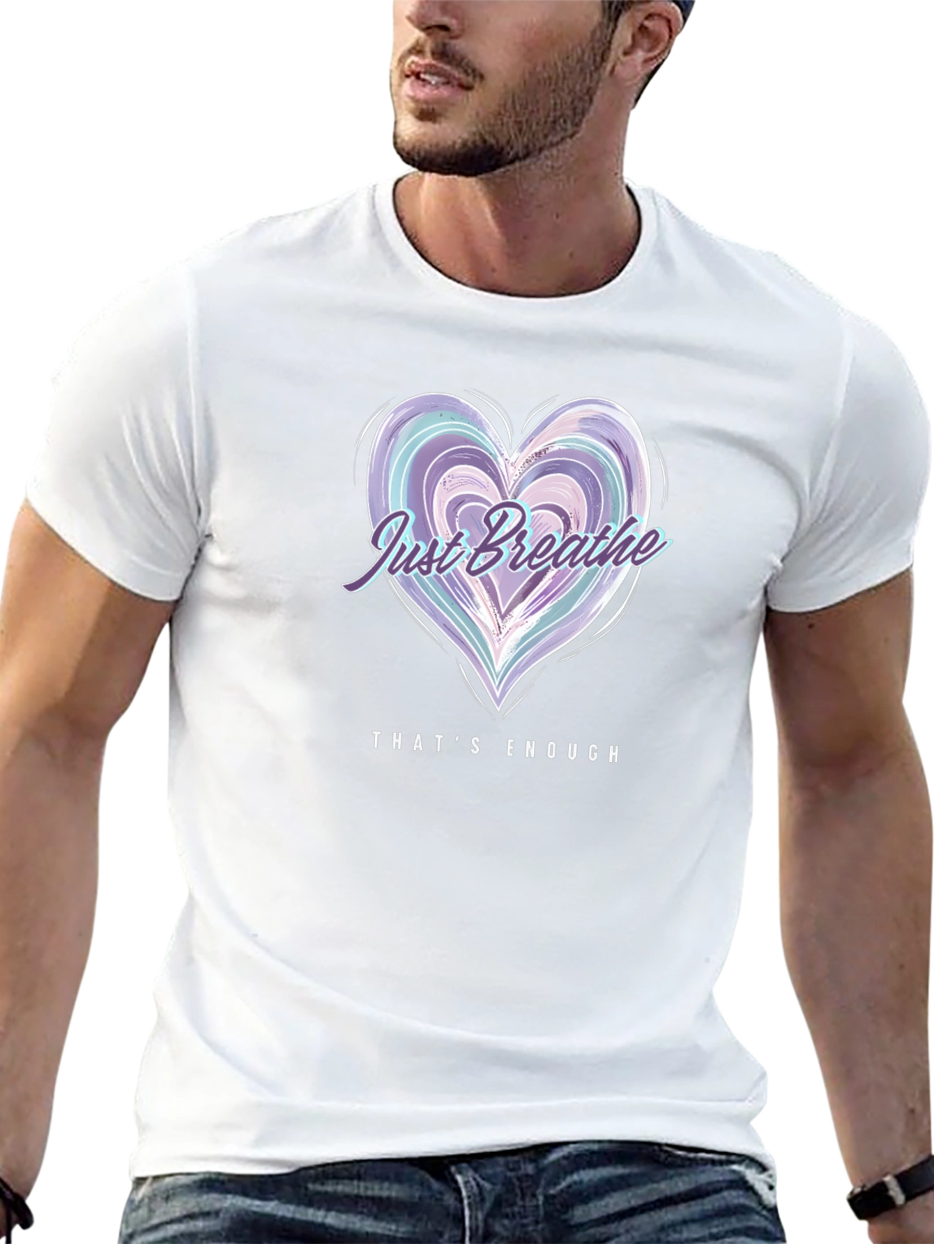 Just Breathe Heart Graphic Tee
