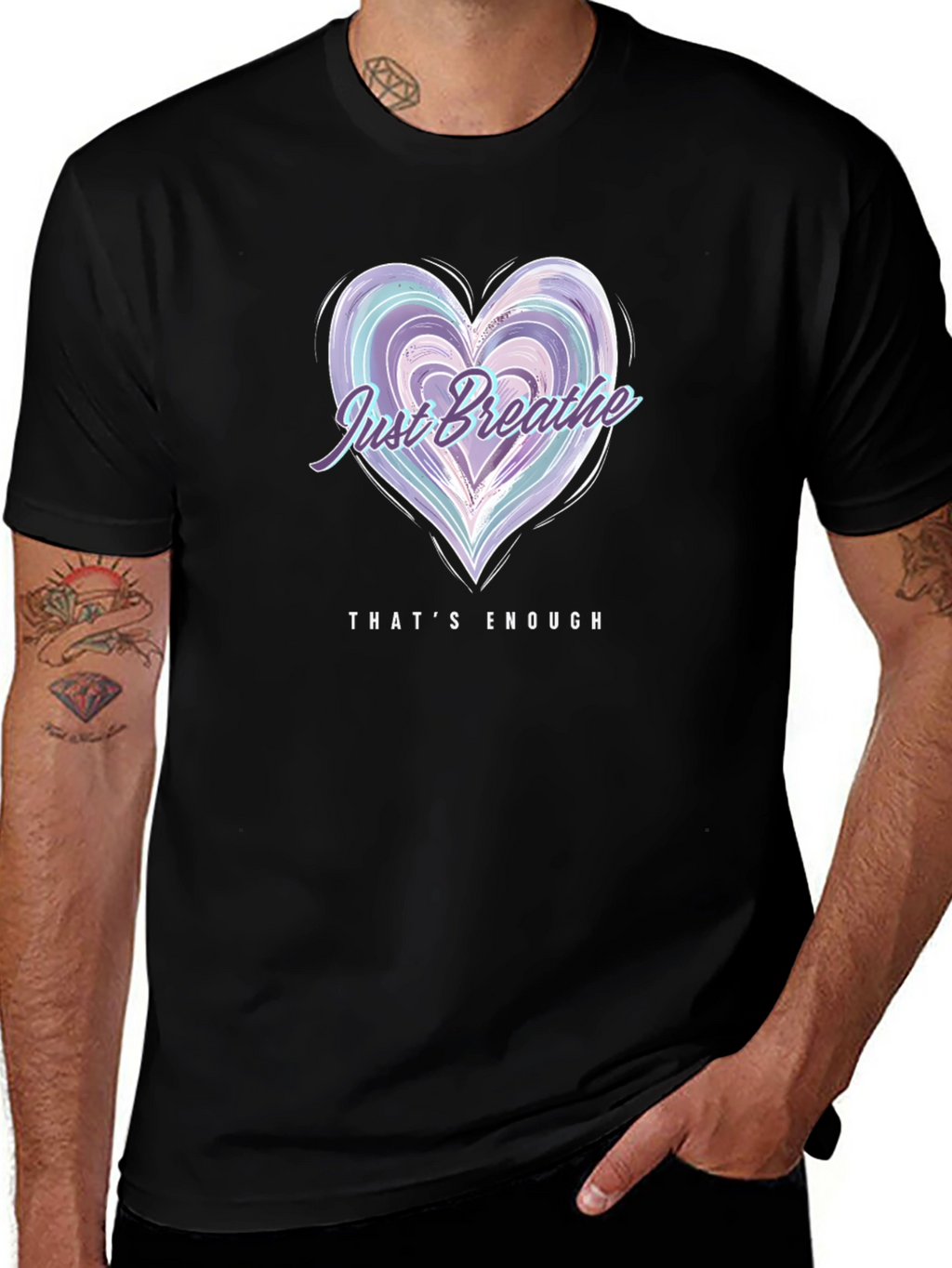 Just Breathe Heart Graphic Tee