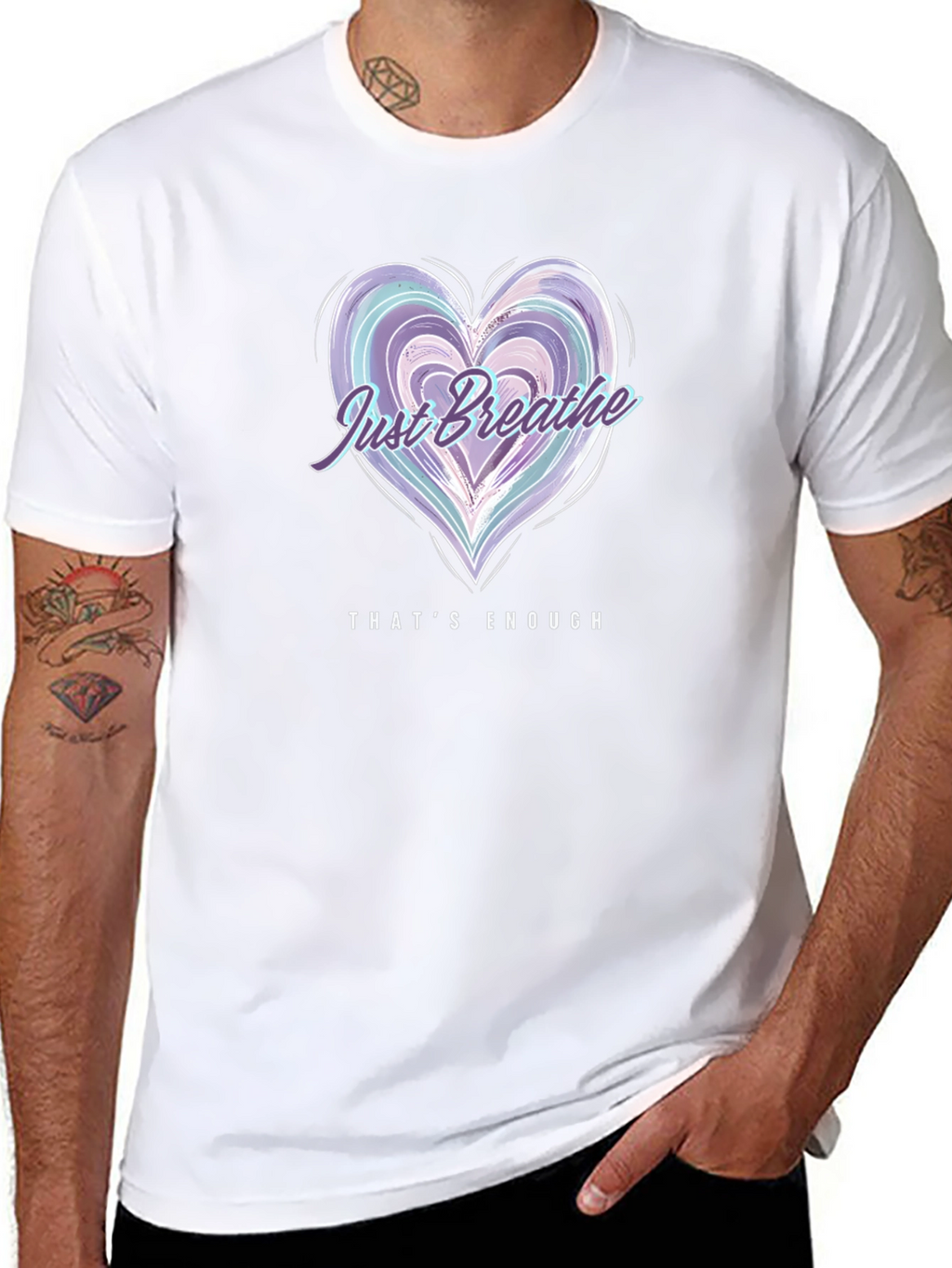 Just Breathe Heart Graphic Tee