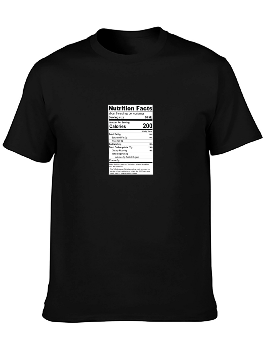 Nutrition Facts Black T-Shirt