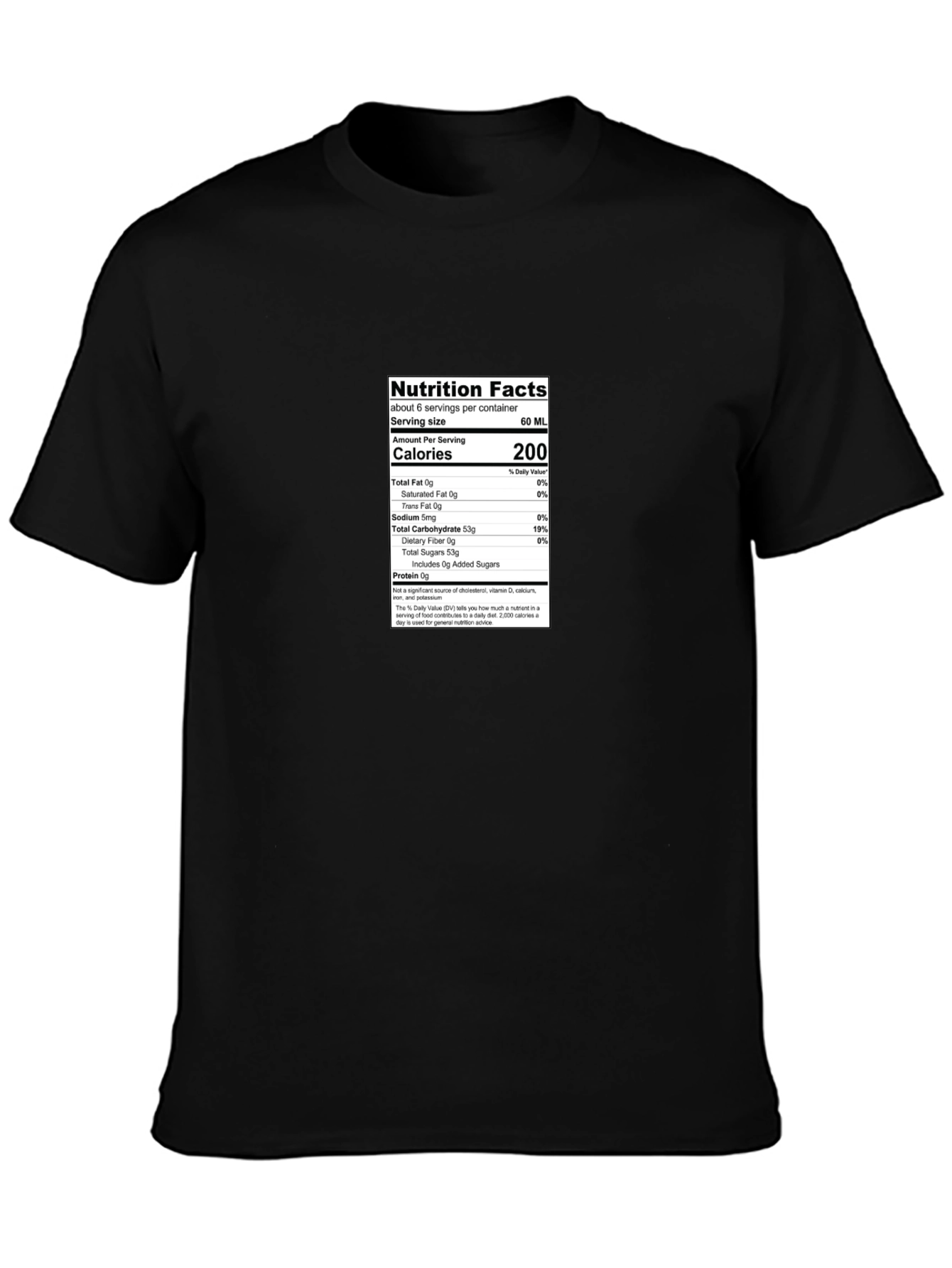 Nutrition Facts Black T-Shirt