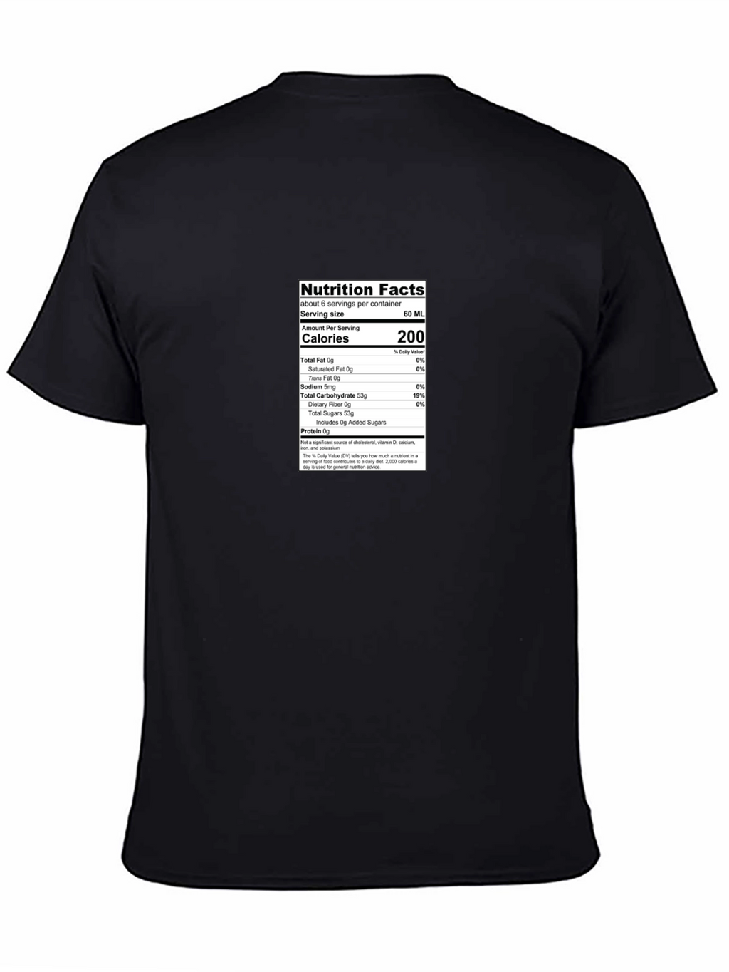 Nutrition Facts Black T-Shirt