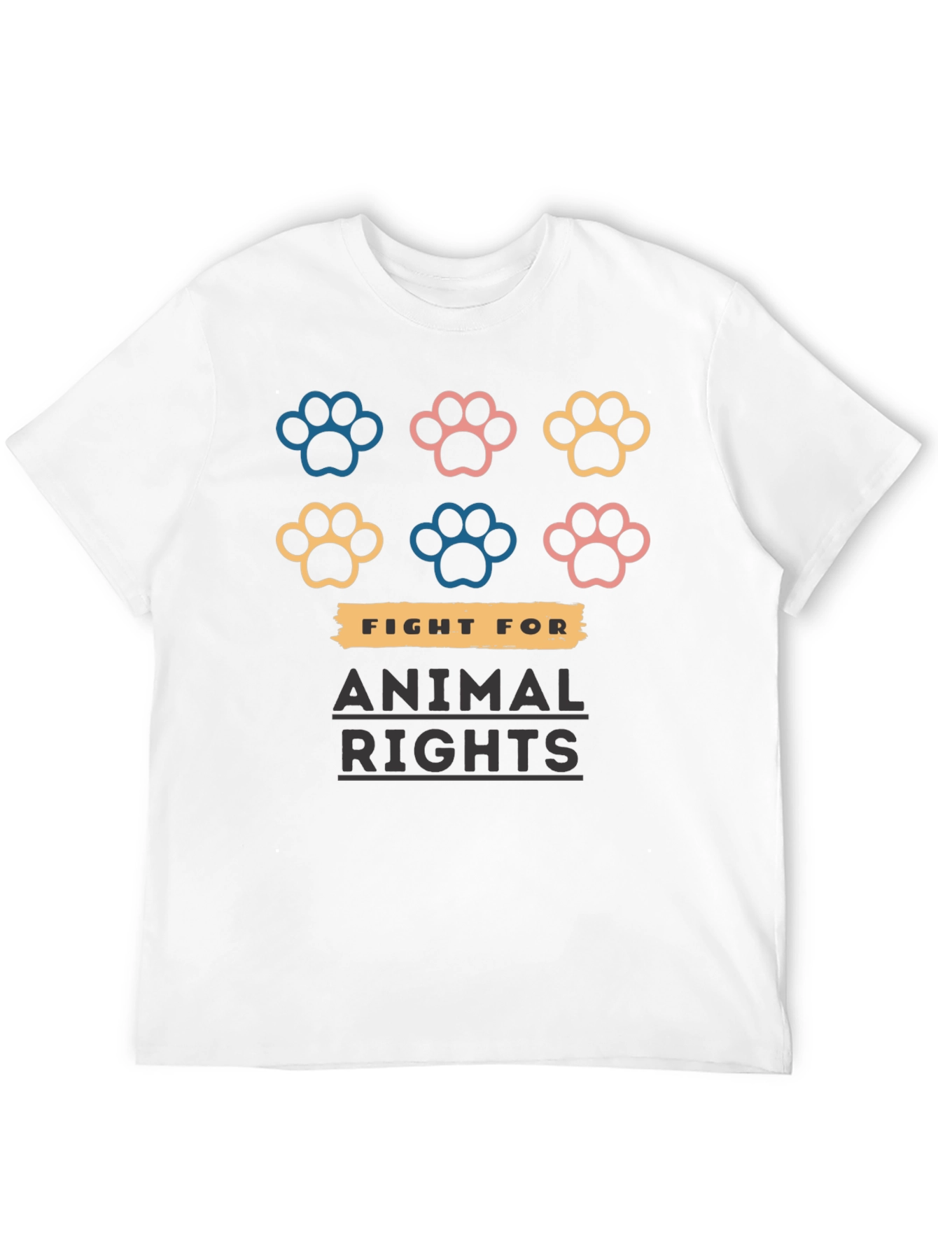 Animal Rights T-Shirt with Paw Prints