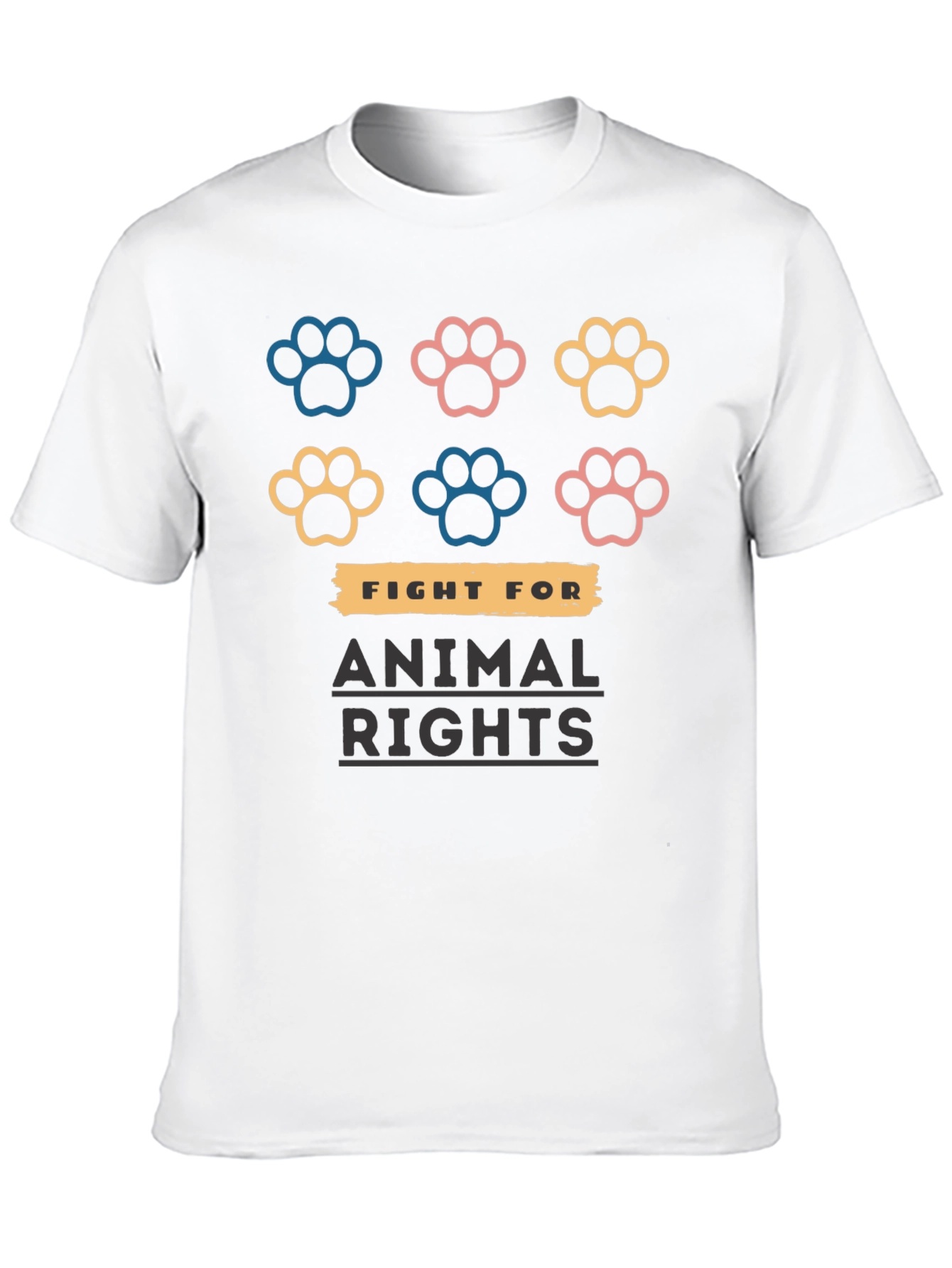 Animal Rights T-Shirt with Paw Prints
