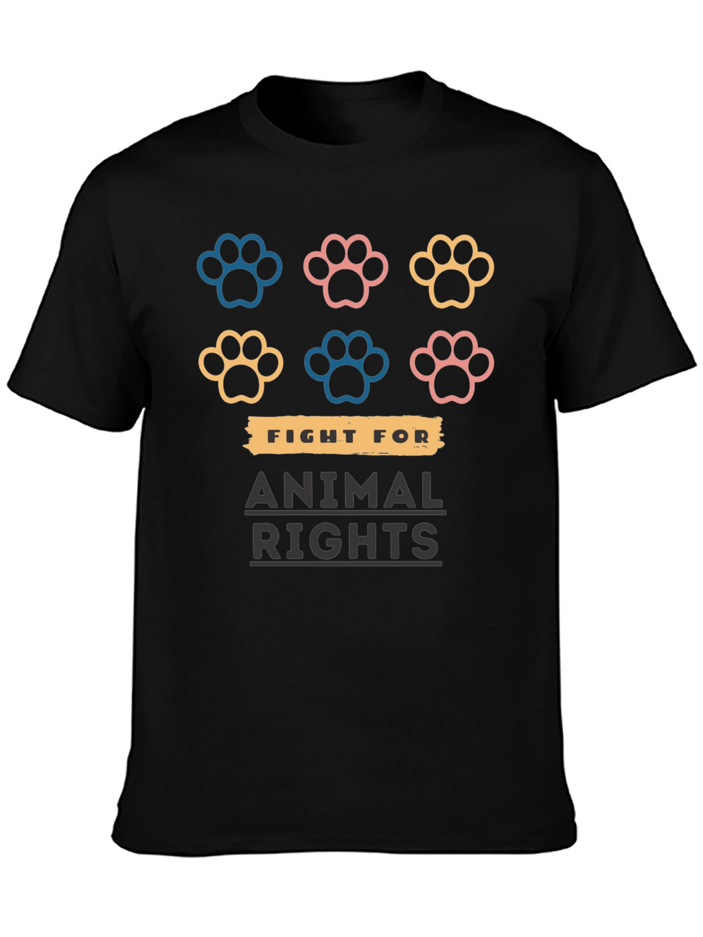 Animal Rights T-Shirt with Paw Prints