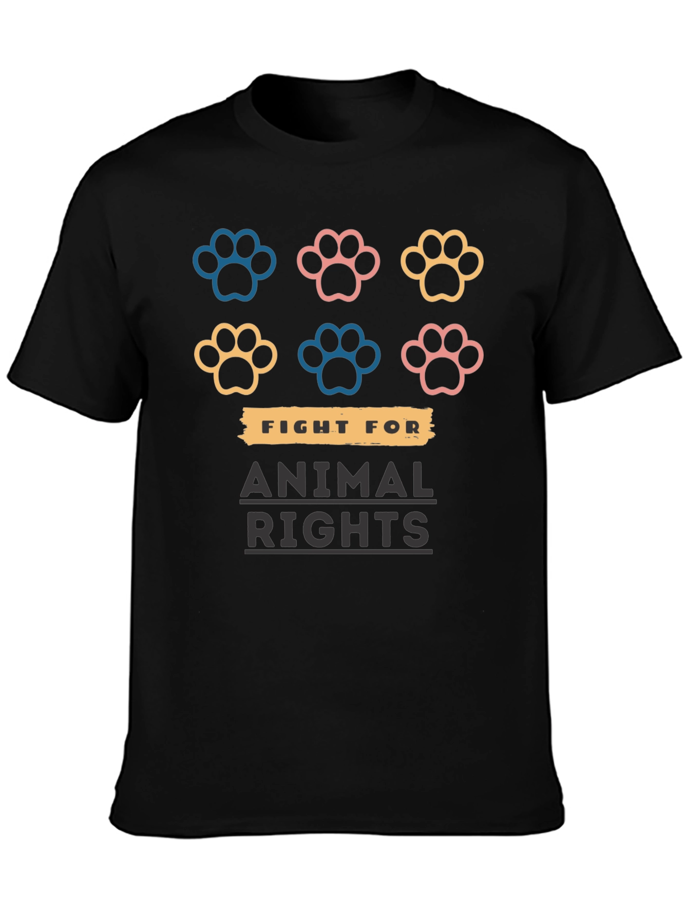 Animal Rights T-Shirt with Paw Prints