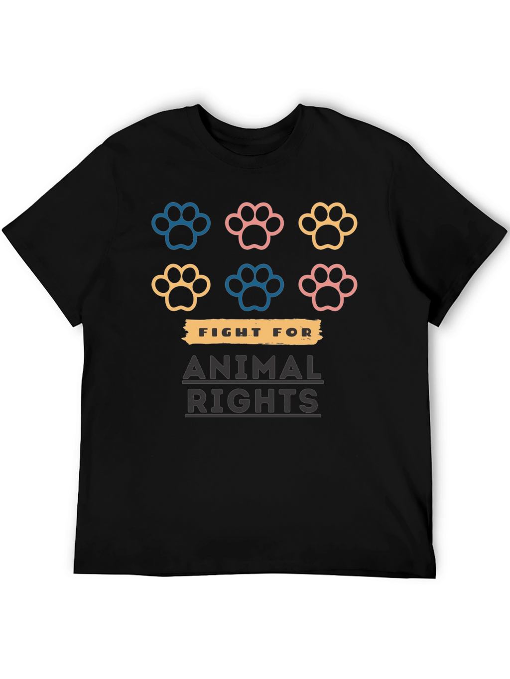 Animal Rights T-Shirt with Paw Prints