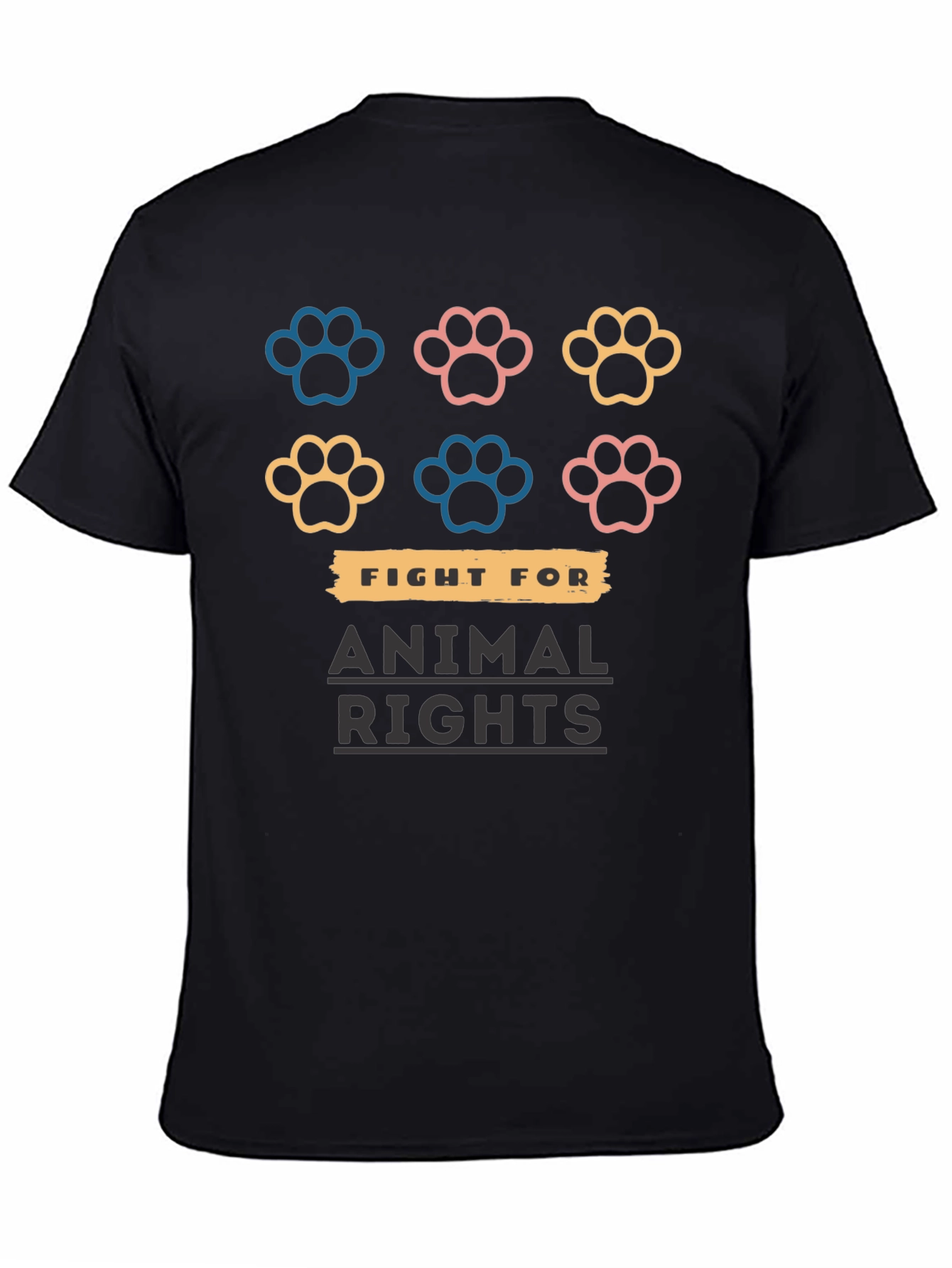 Animal Rights T-Shirt with Paw Prints