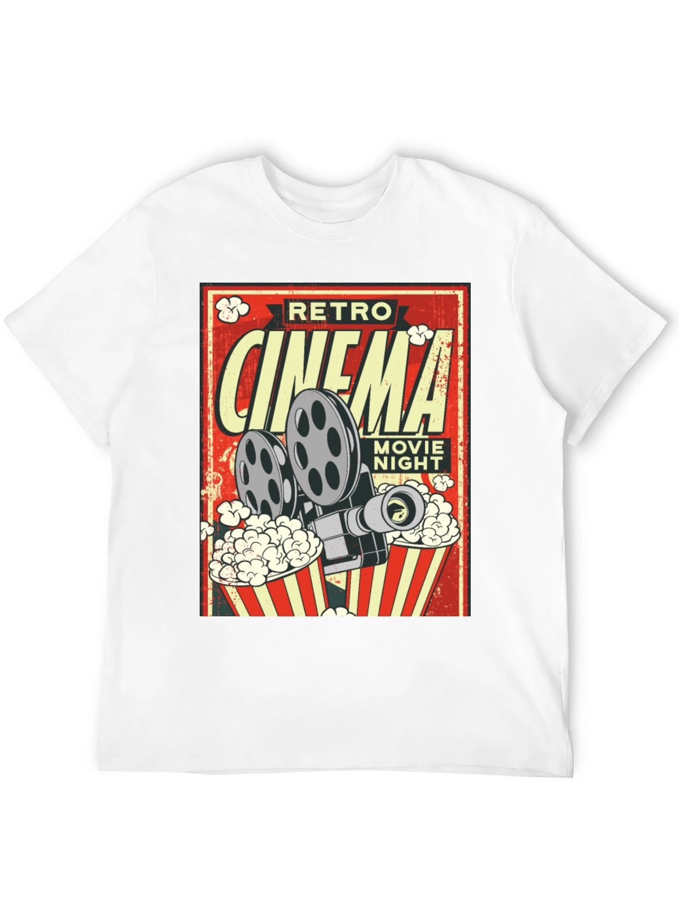 Retro Cinema Movie Night Black T-Shirt