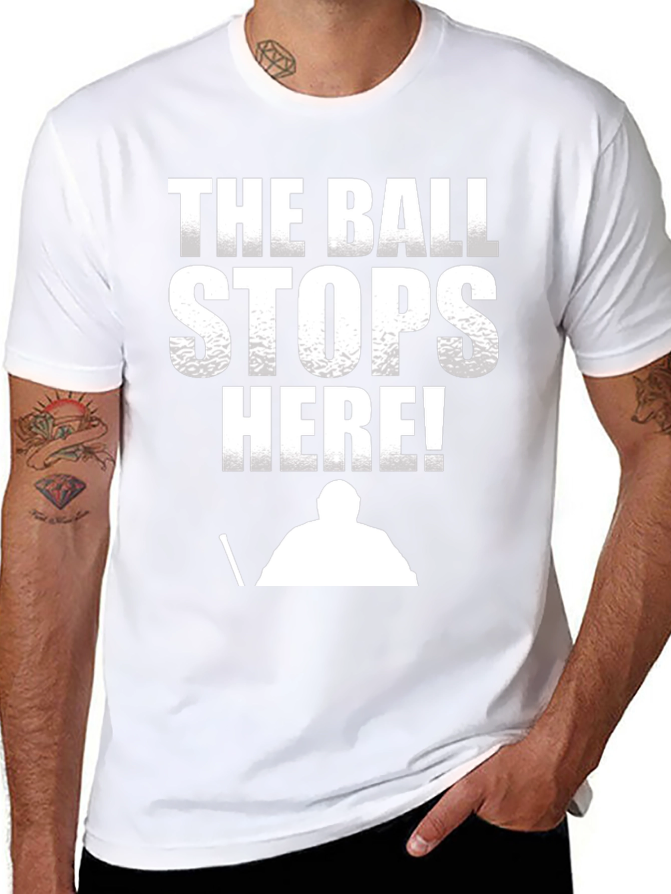 The Ball Stops Here! T-Shirt - Hockey Goalie Tee