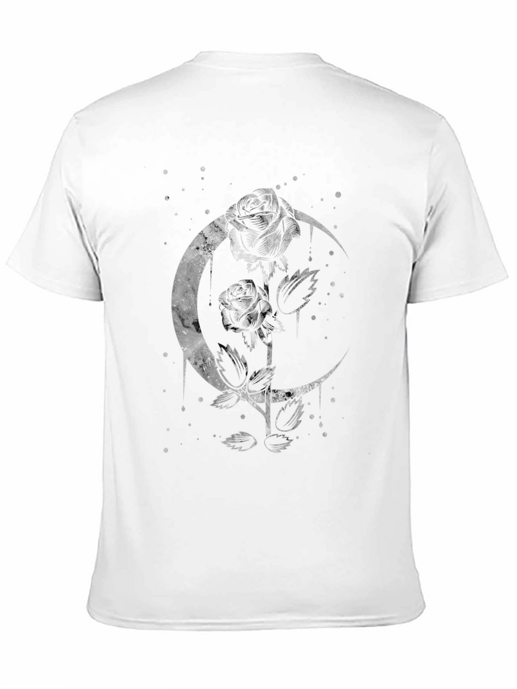 Moon Rose Graphic Tee - Gothic Style