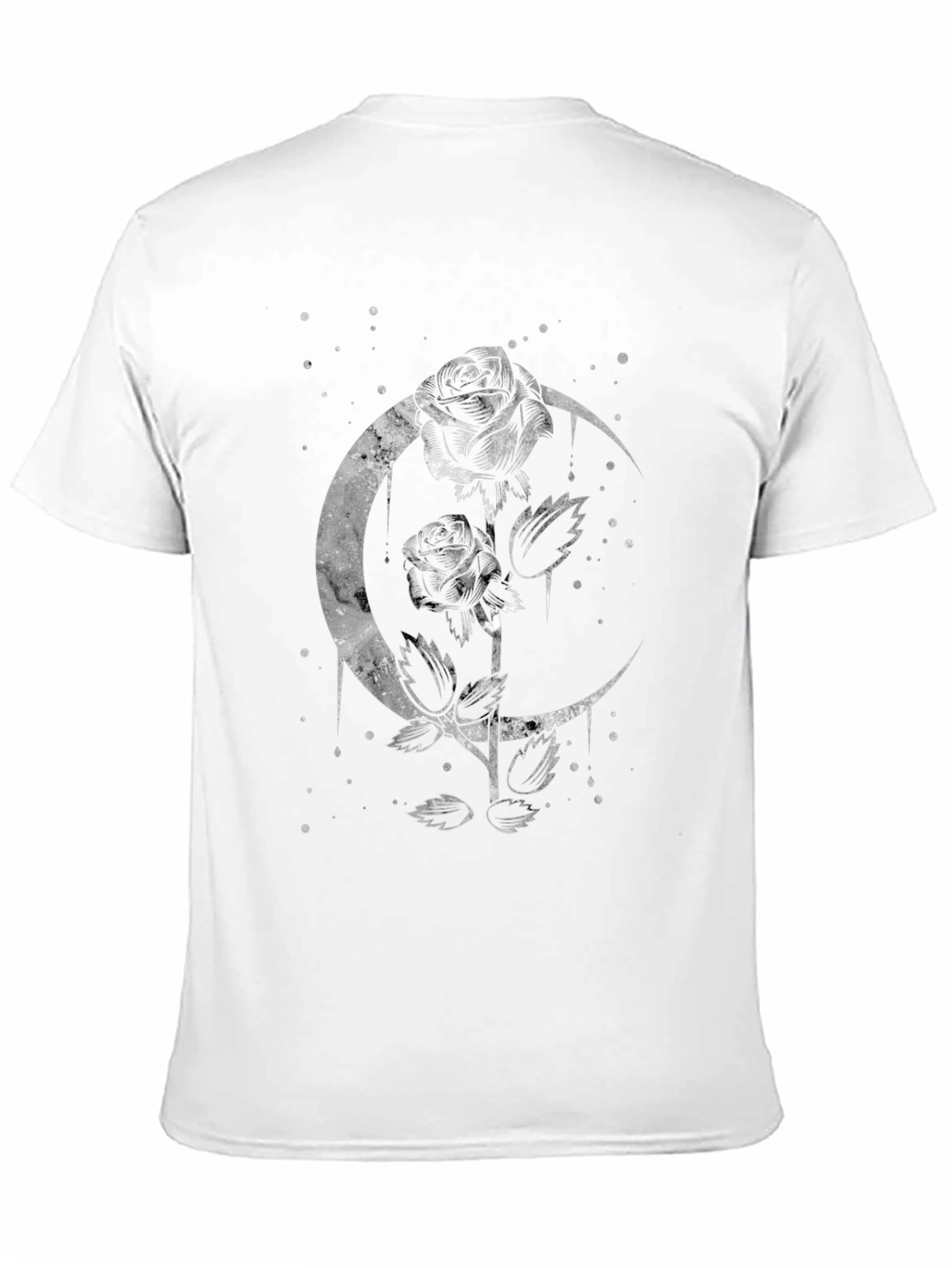 Moon Rose Graphic Tee - Gothic Style