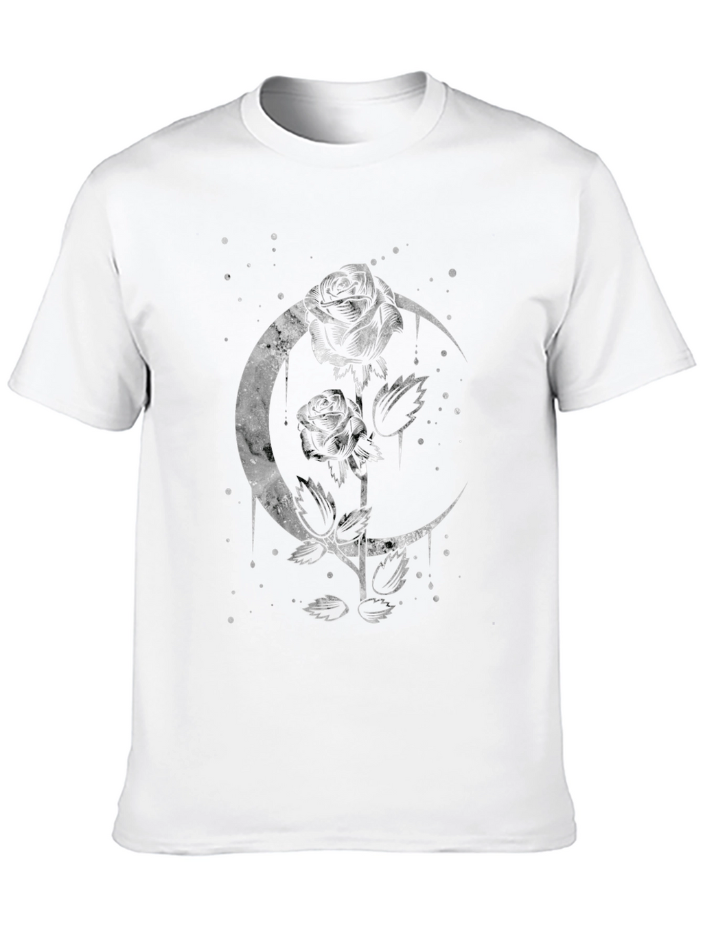 Moon Rose Graphic Tee - Gothic Style