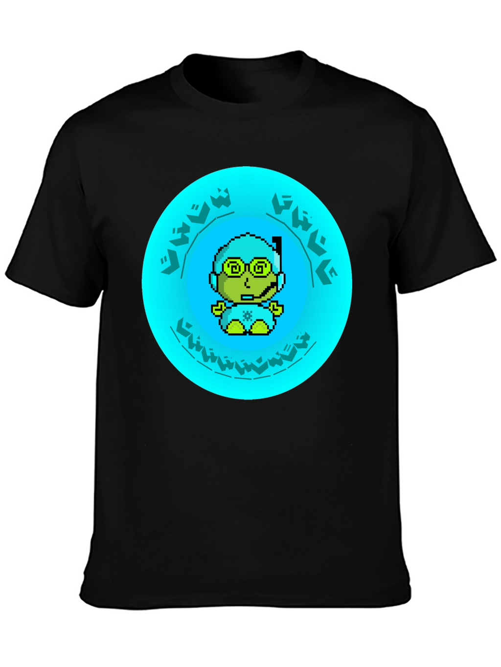Pixel Diver Graphic Tee - Black Cotton T-Shirt