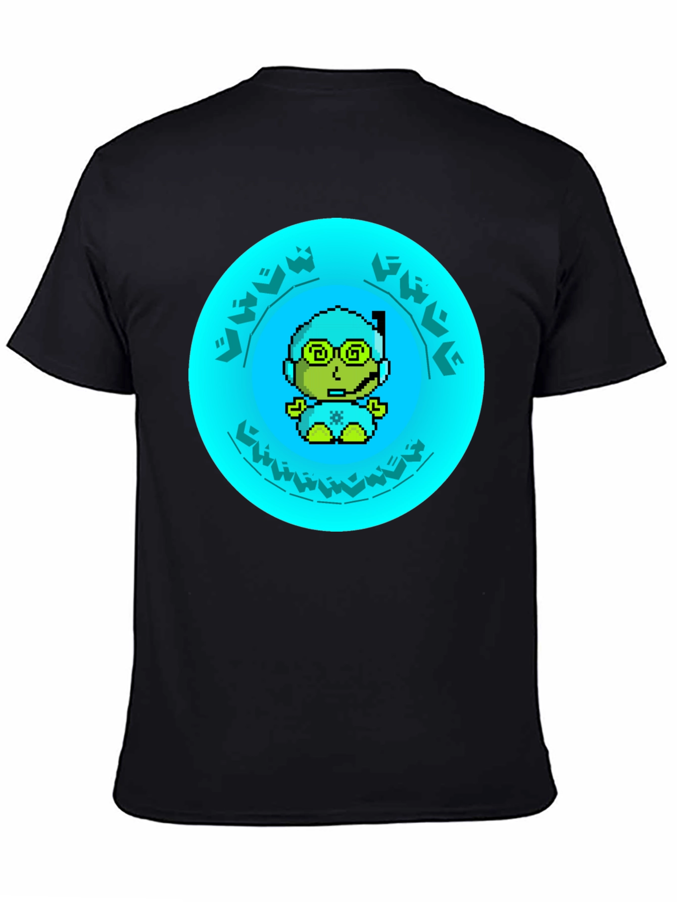 Pixel Diver Graphic Tee - Black Cotton T-Shirt