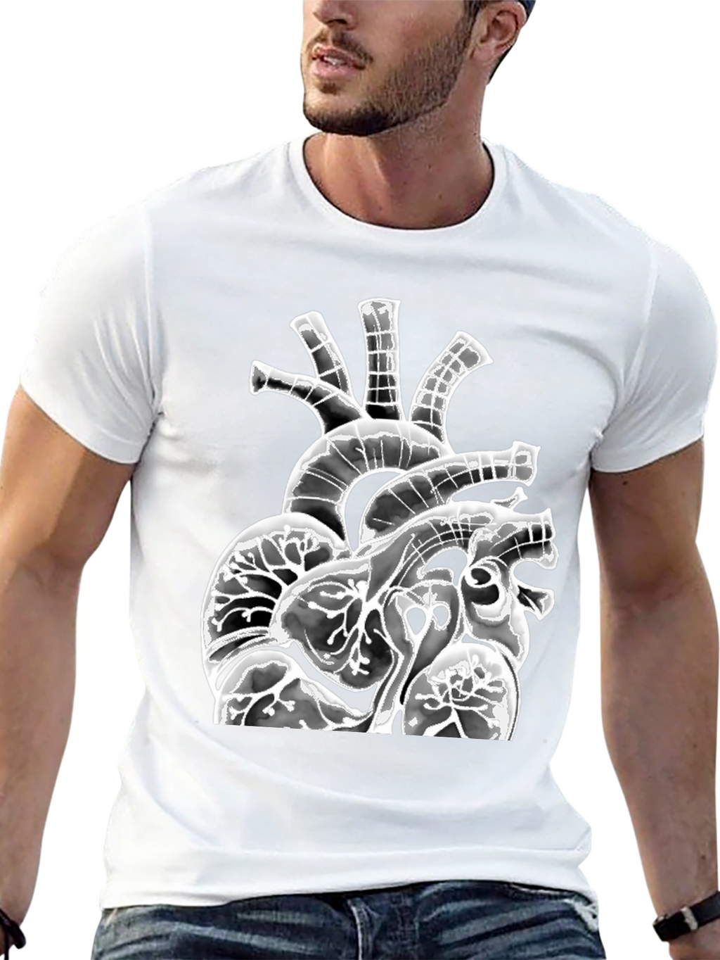 Anatomical Heart Graphic Black T-Shirt