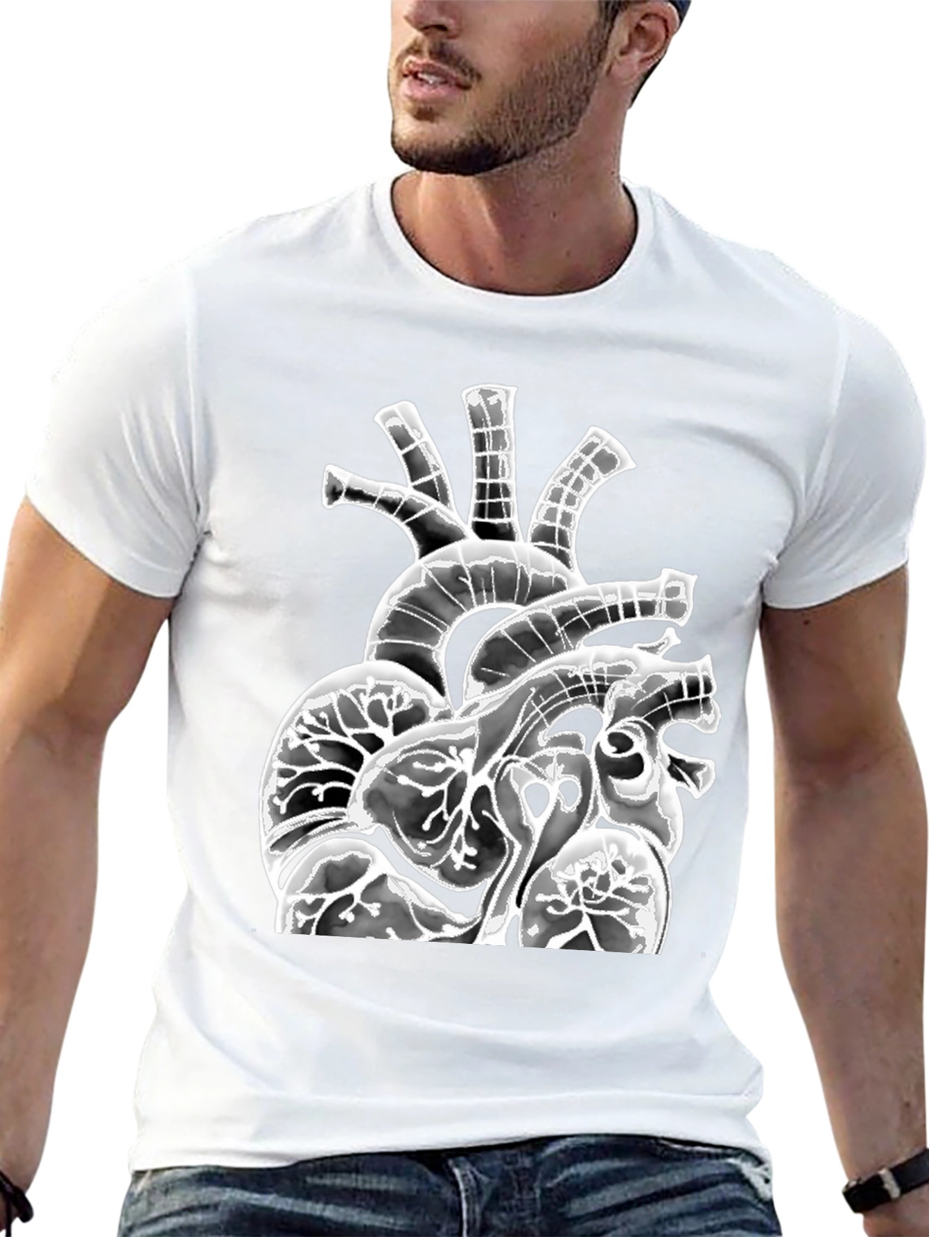 Anatomical Heart Graphic Black T-Shirt