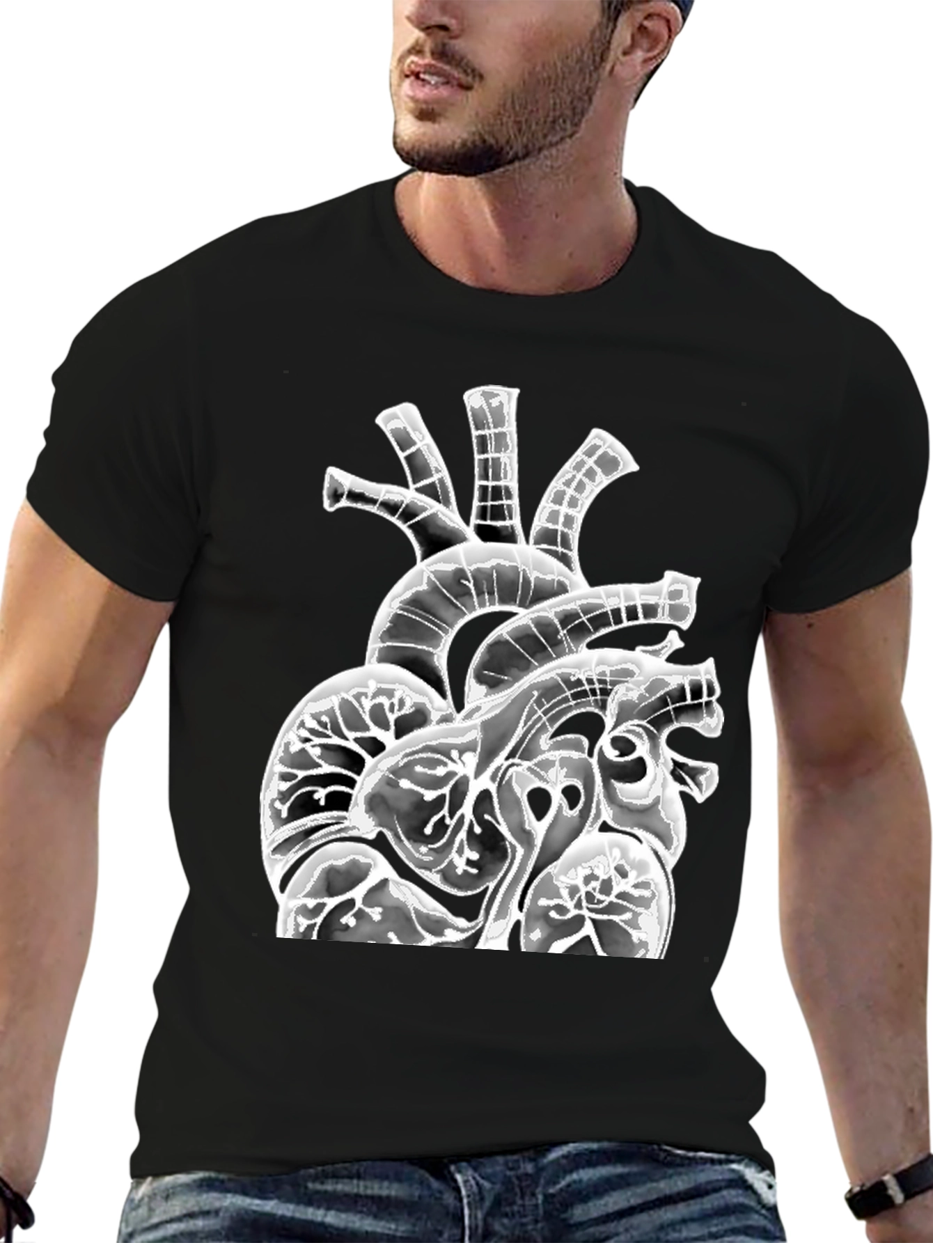 Anatomical Heart Graphic Black T-Shirt