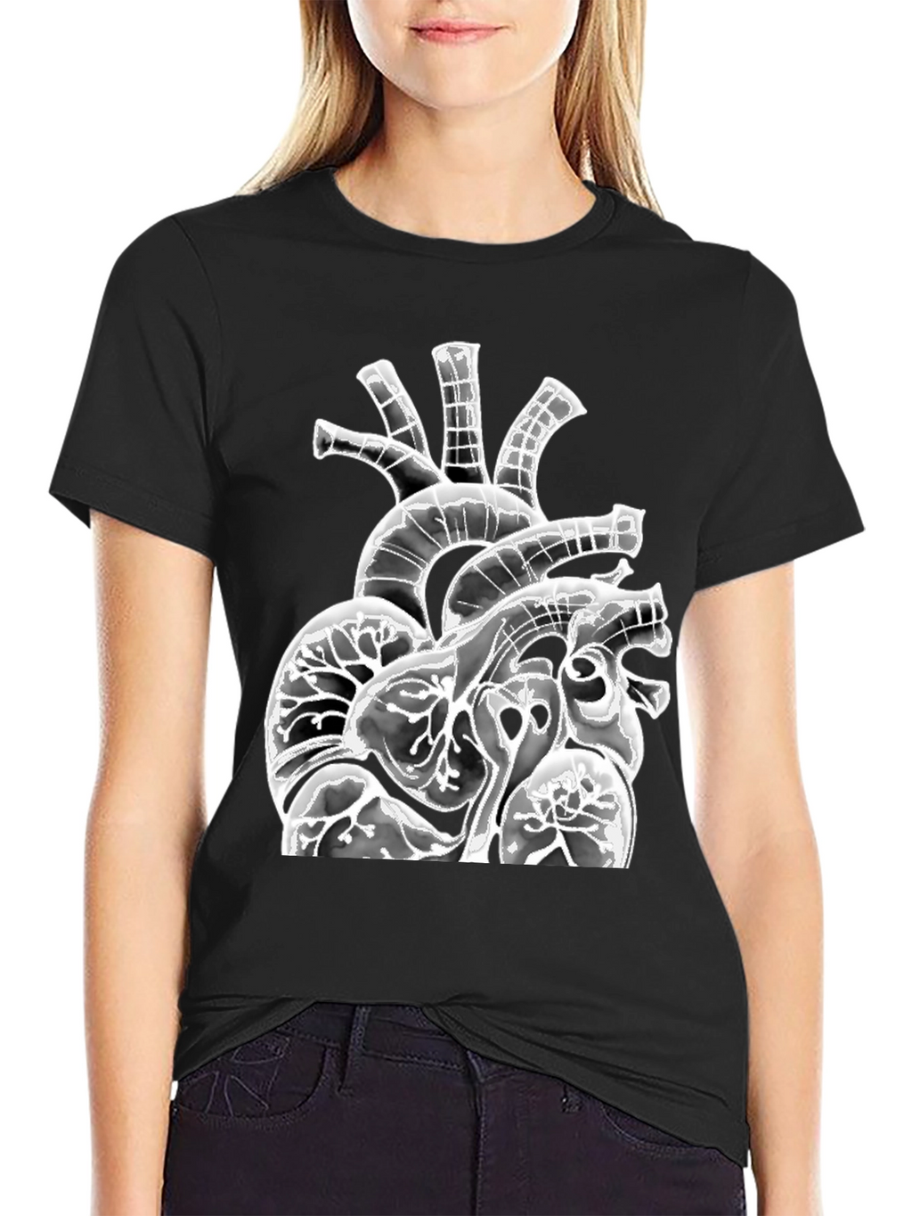 Anatomical Heart Graphic Black T-Shirt