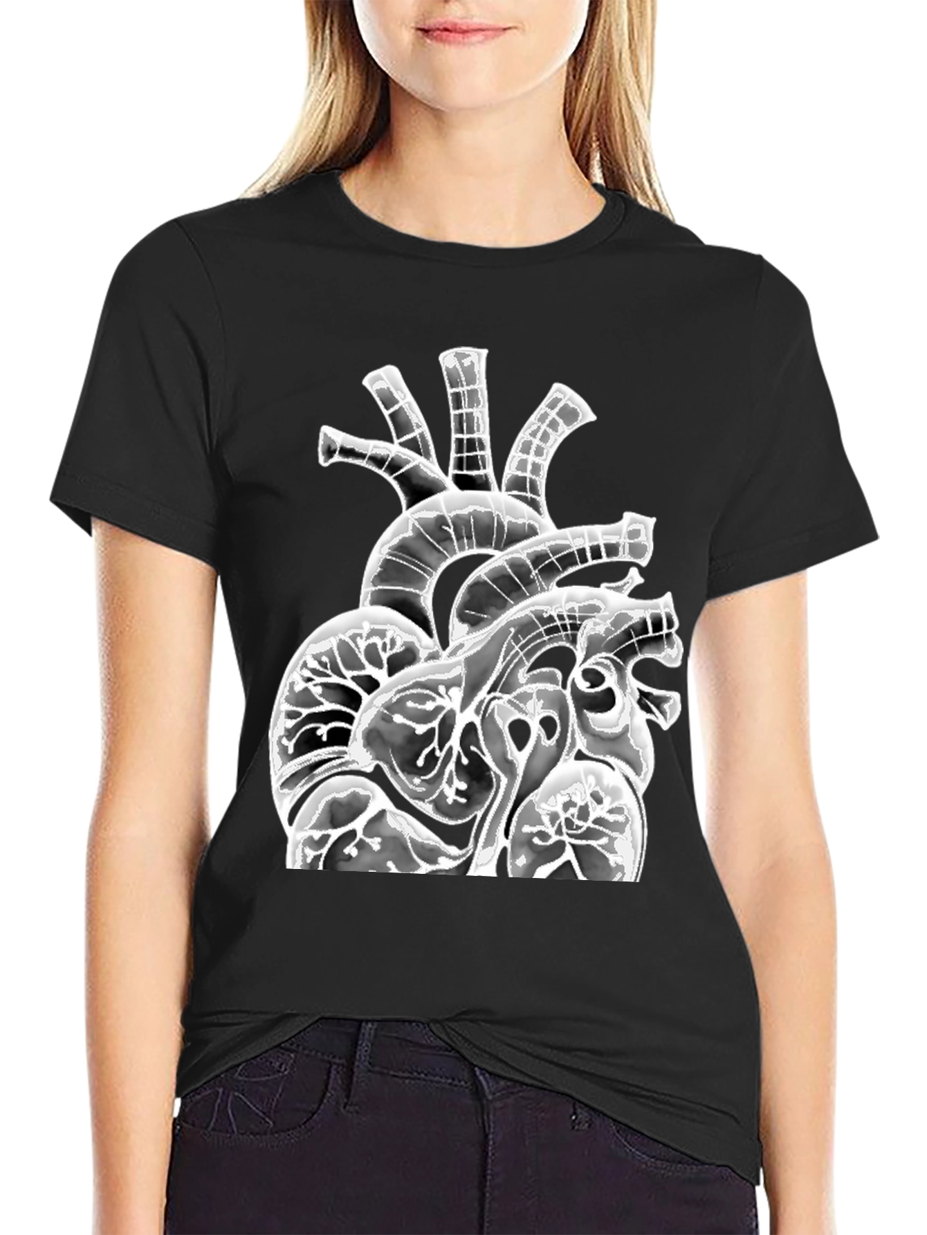 Anatomical Heart Graphic Black T-Shirt