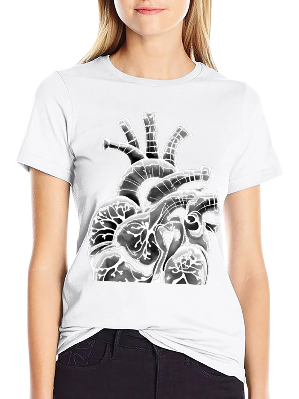 Anatomical Heart Graphic Black T-Shirt