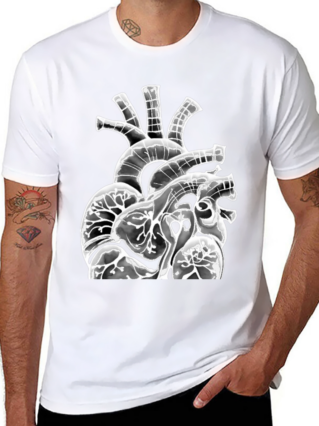 Anatomical Heart Graphic Black T-Shirt