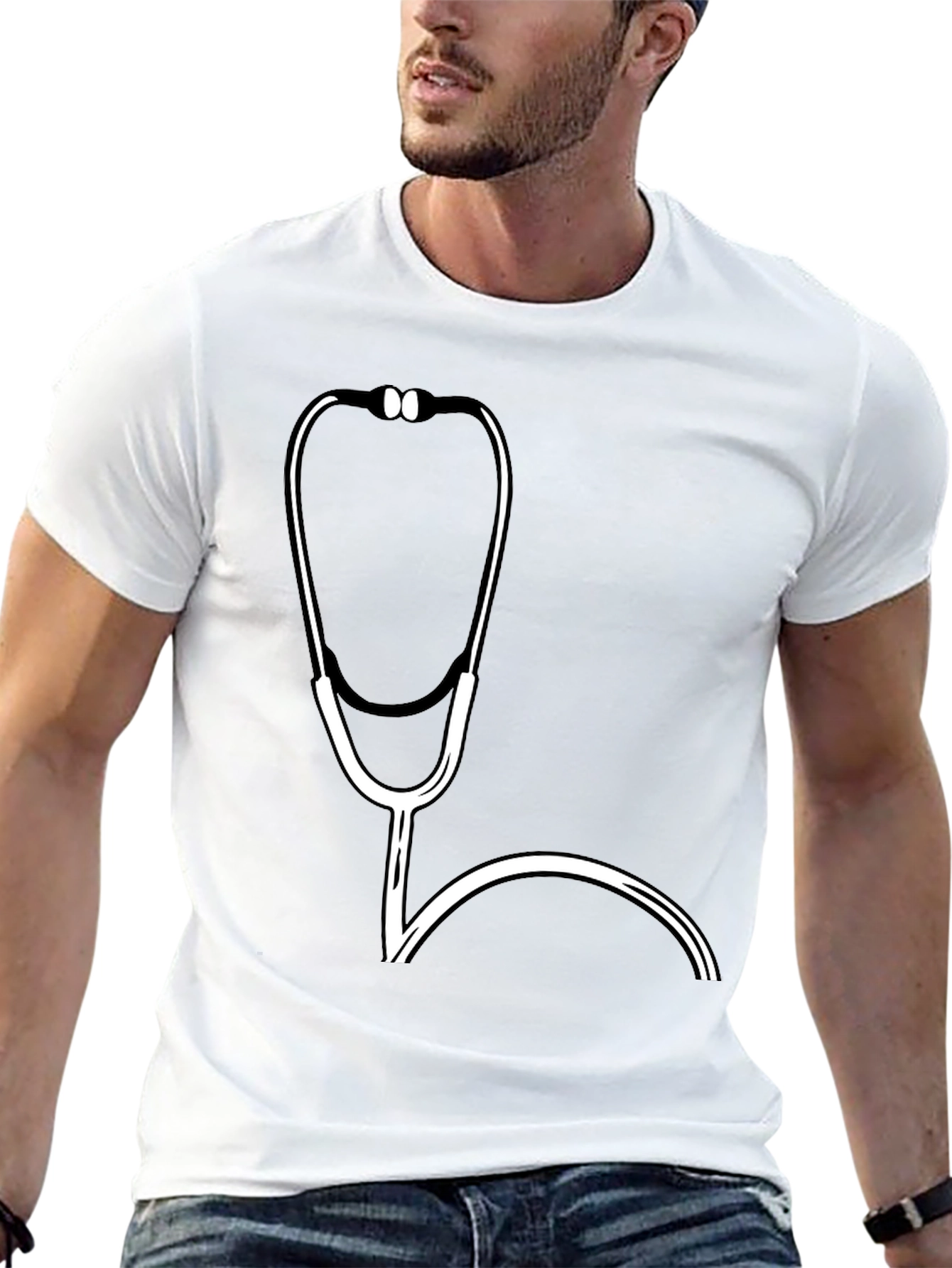 Doctor Stethoscope Graphic Tee - Medical Professional T-Shirt