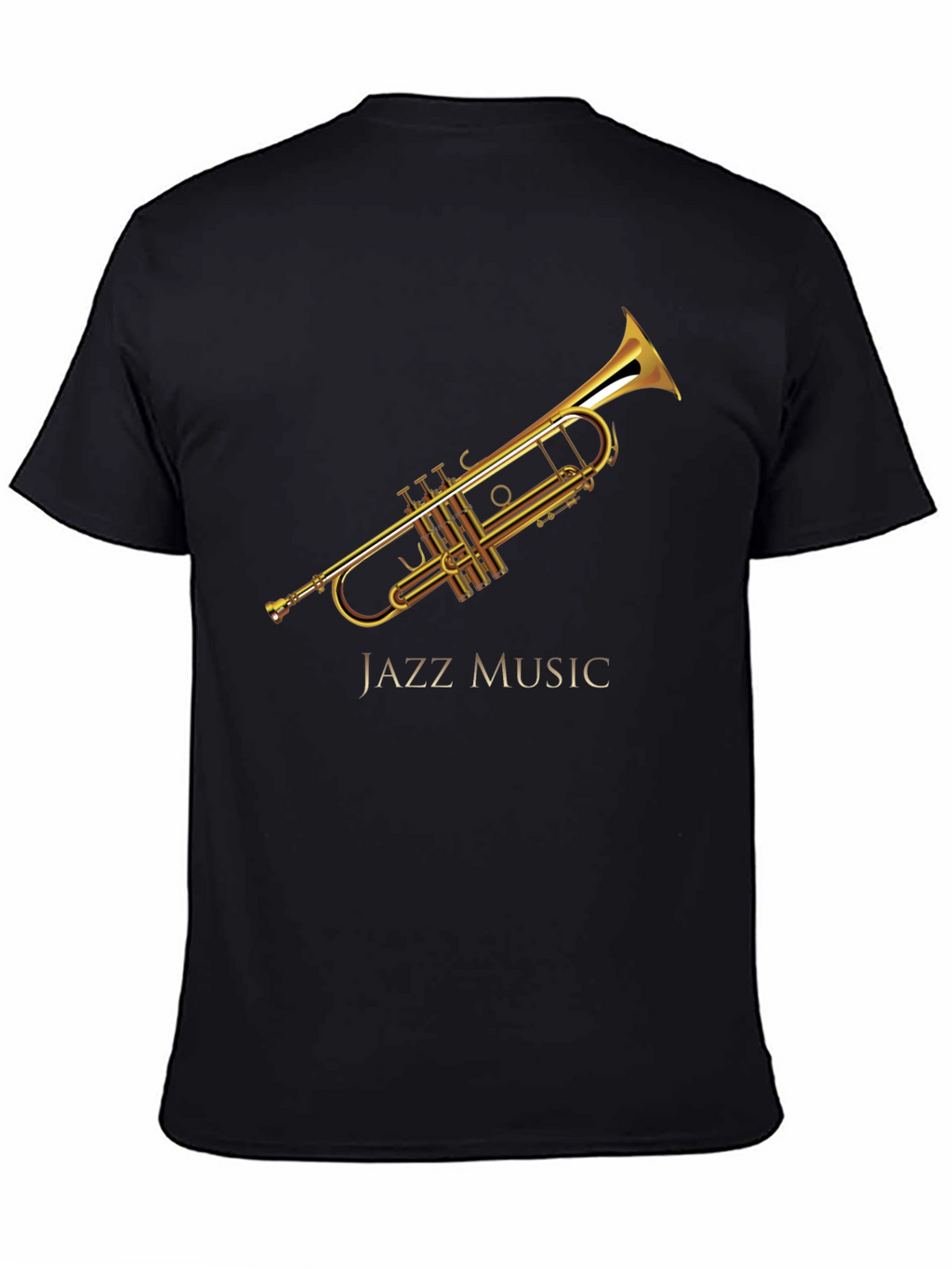 Jazz Music Trumpet Graphic Black T-Shirt