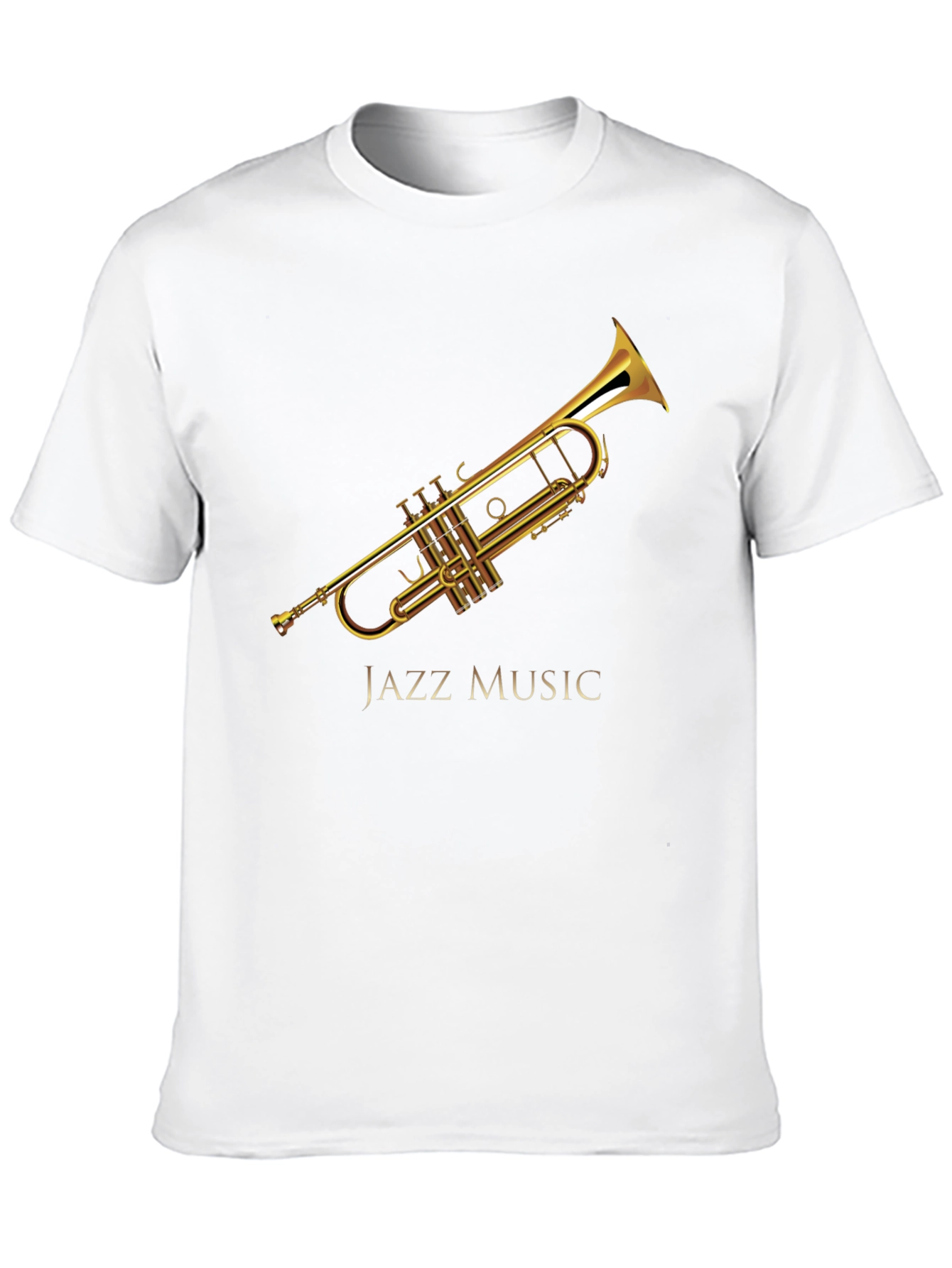 Jazz Music Trumpet Graphic Black T-Shirt