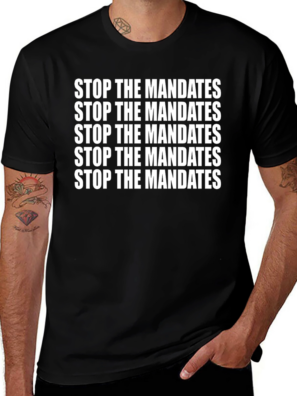 Stop the Mandates Black T-Shirt