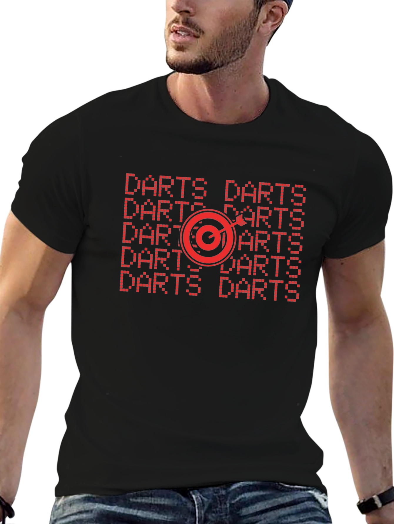 Darts Graphic Tee - Target Design Black Shirt