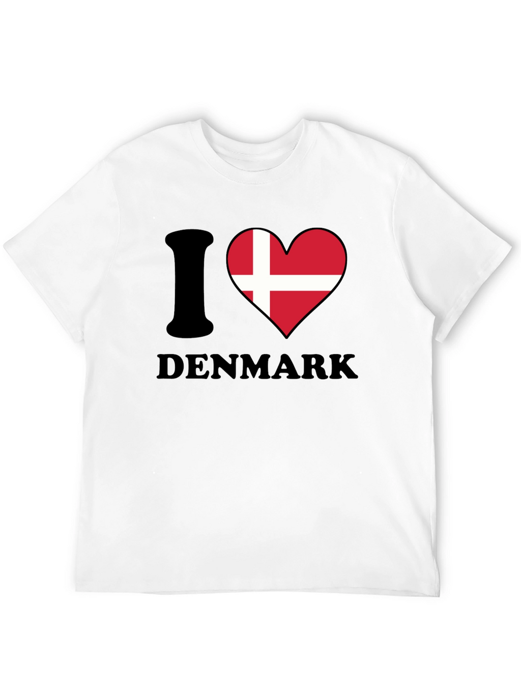 I Love Denmark T-Shirt - Danish Flag Heart Tee