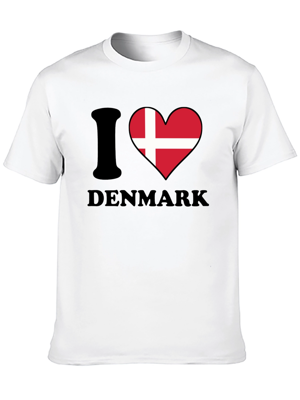 I Love Denmark T-Shirt - Danish Flag Heart Tee
