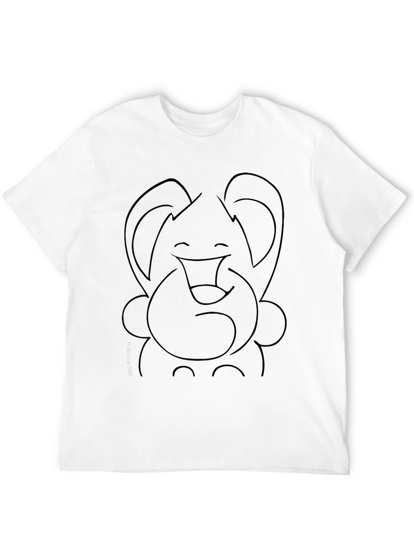 Elephant Outline Graphic Print Black T-Shirt