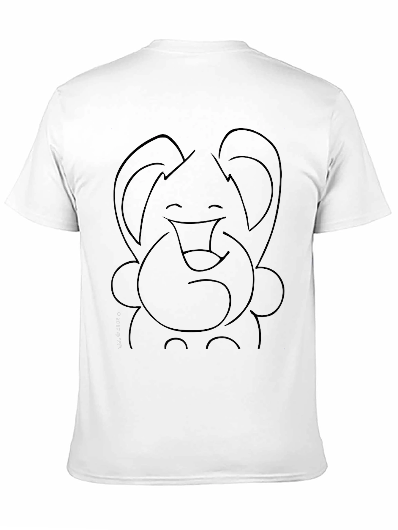Elephant Outline Graphic Print Black T-Shirt