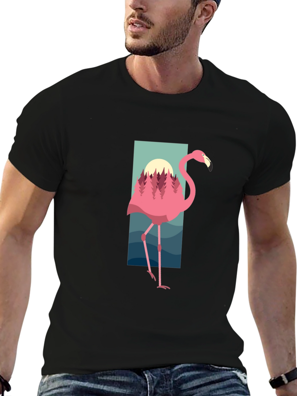 Flamingo Graphic Tee - Nature Inspired Design