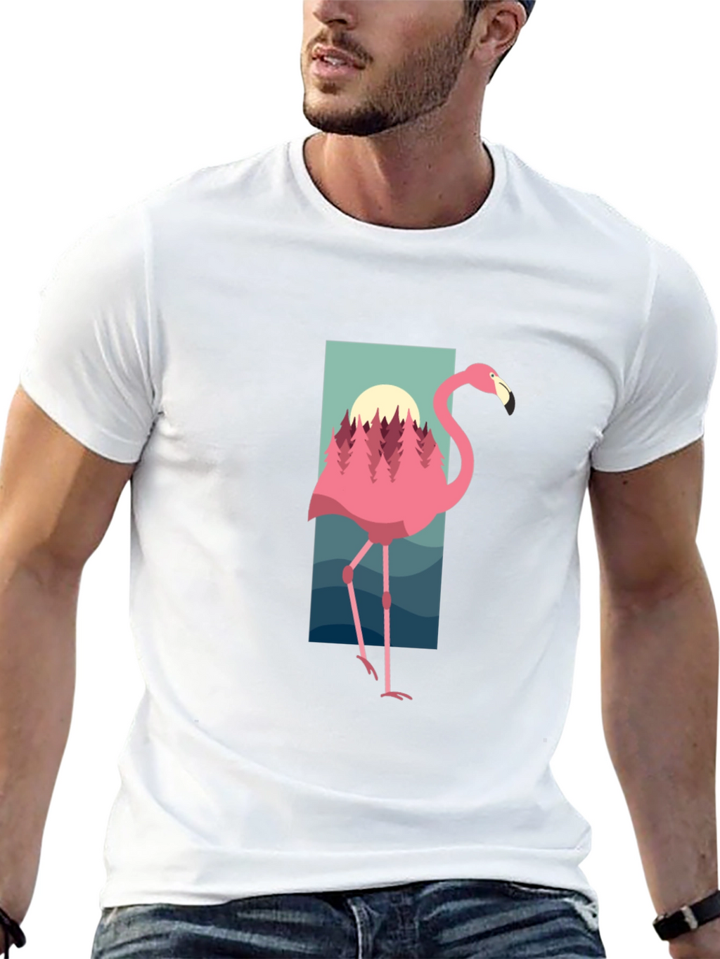 Flamingo Graphic Tee - Nature Inspired Design